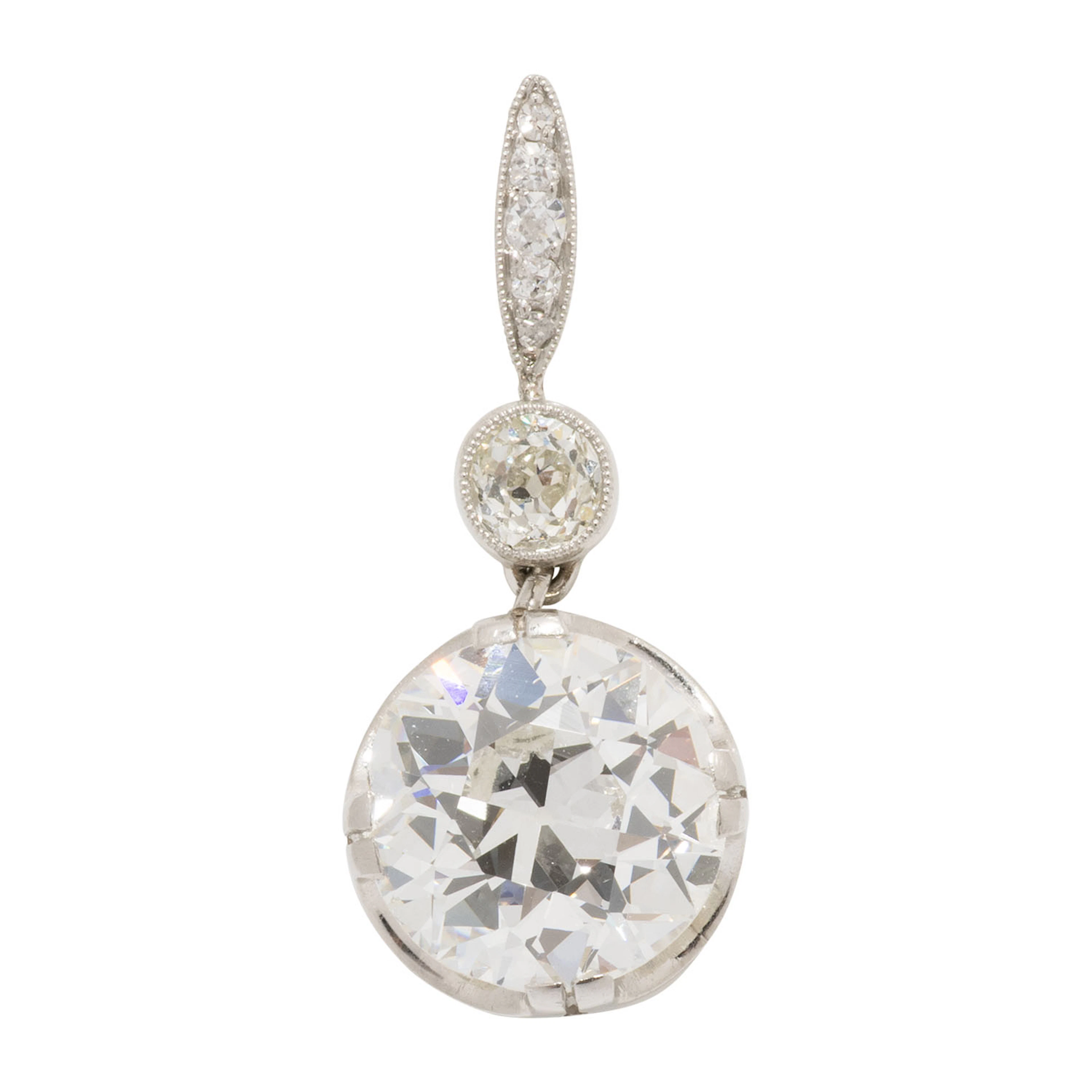 Art Déco Solitäranhänger mit Altschliffdiamant