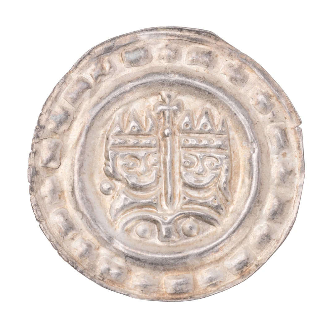 Ulm, königliche Münzstätte - Brakteat um 1245/50, Konrad IV. und Elisabeth