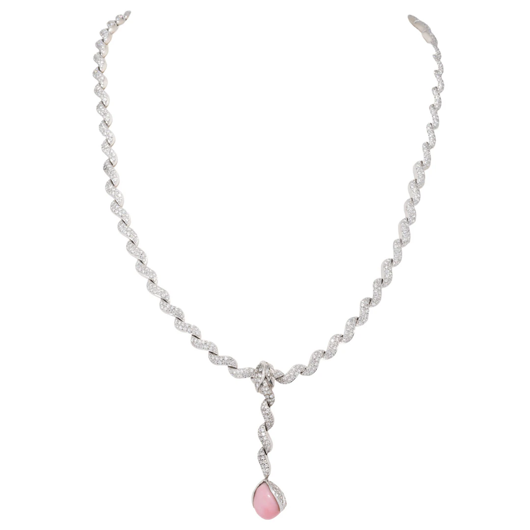 Collier mit Conch Perle und Brillanten