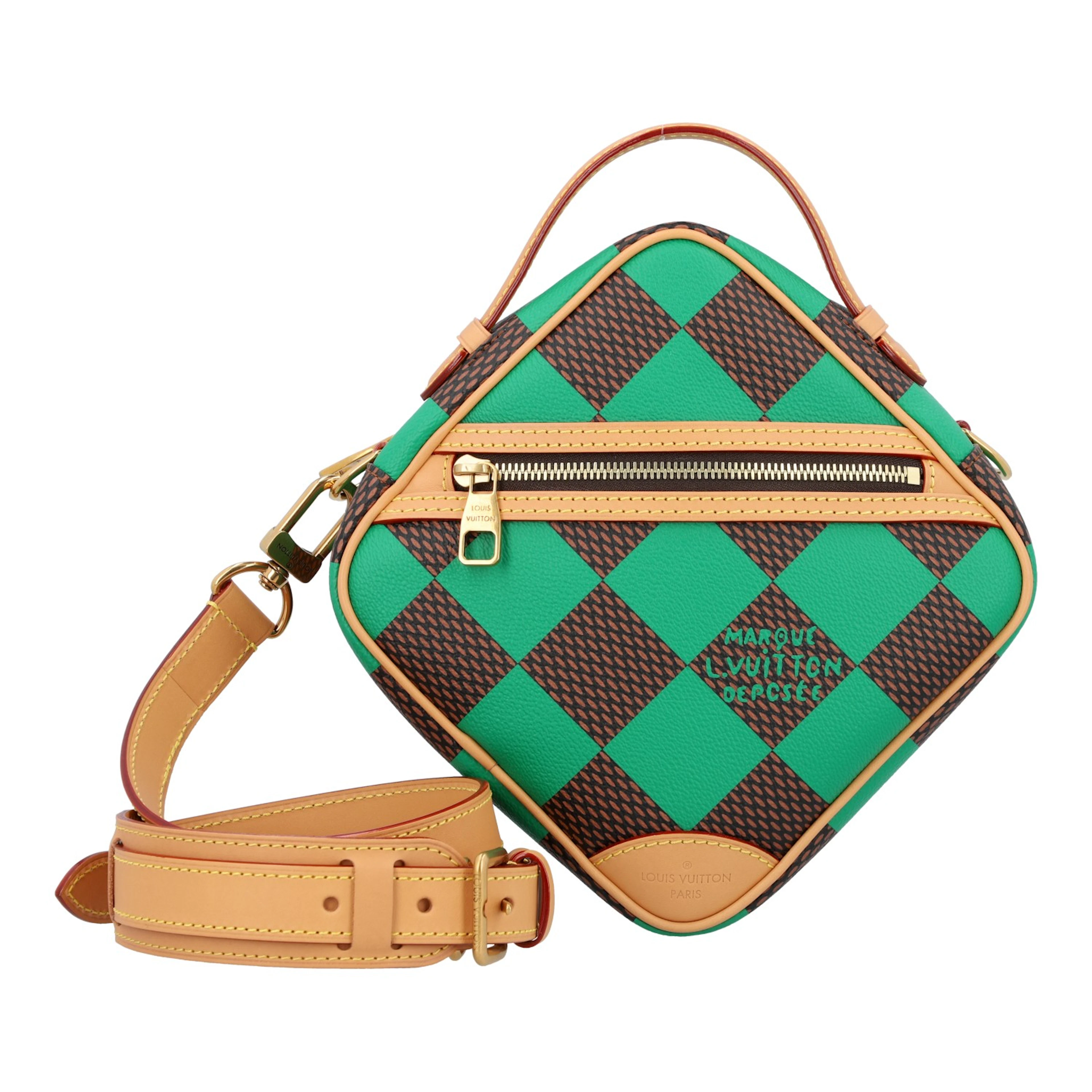 LOUIS VUITTON Umhängetasche "DAMIER POP CHESS". Défilé Homme Collection 2024.