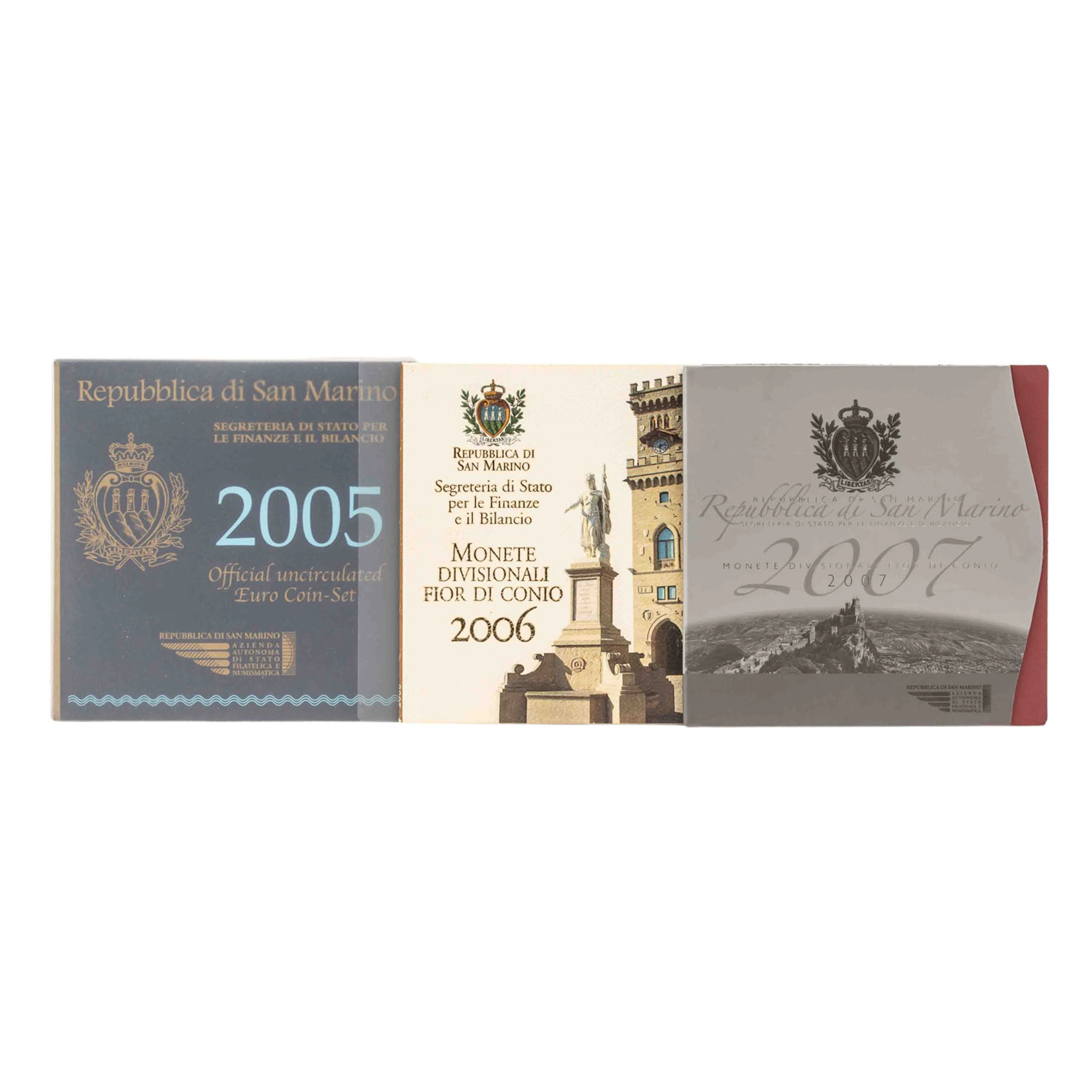 San Marino KMS-Sammlung 3x 8,88€ 1 Cent - 5€