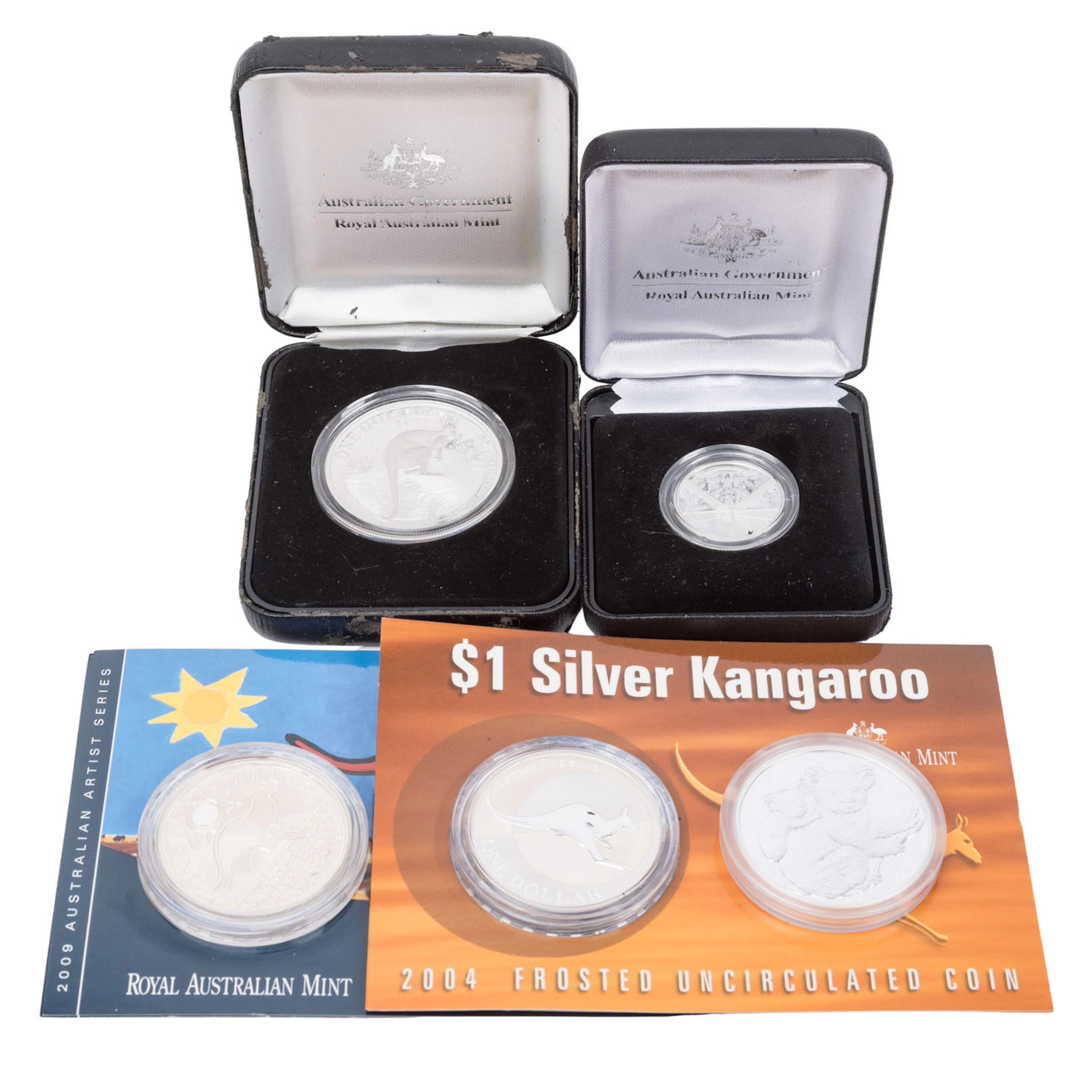 Australien/SILBER 5x 1 Dollar mit insgesamt 136g Feinsilber