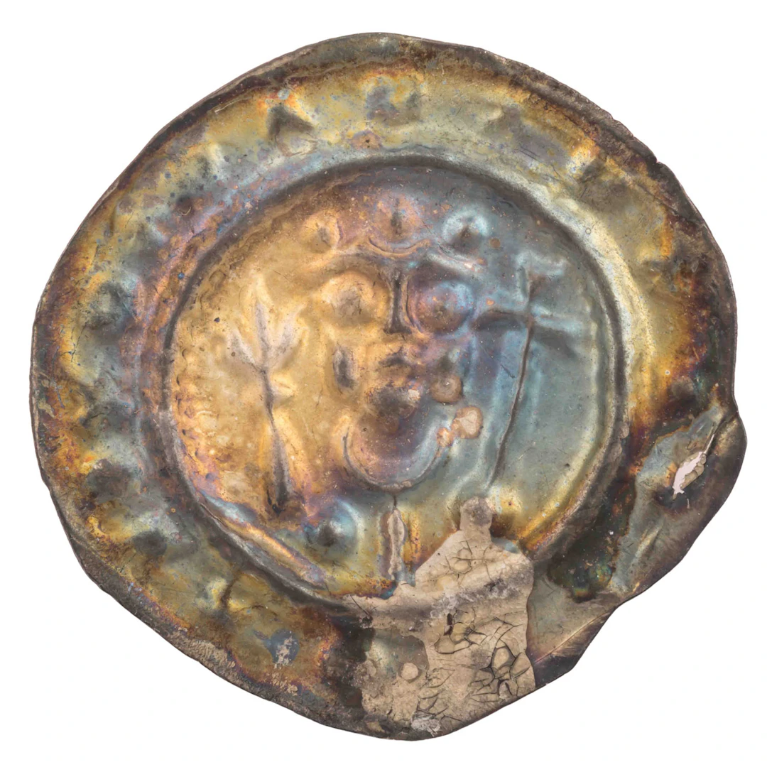 Abtei Kempten - Brakteat, Berthold II., 1185-1197, Brustbild der heiligen