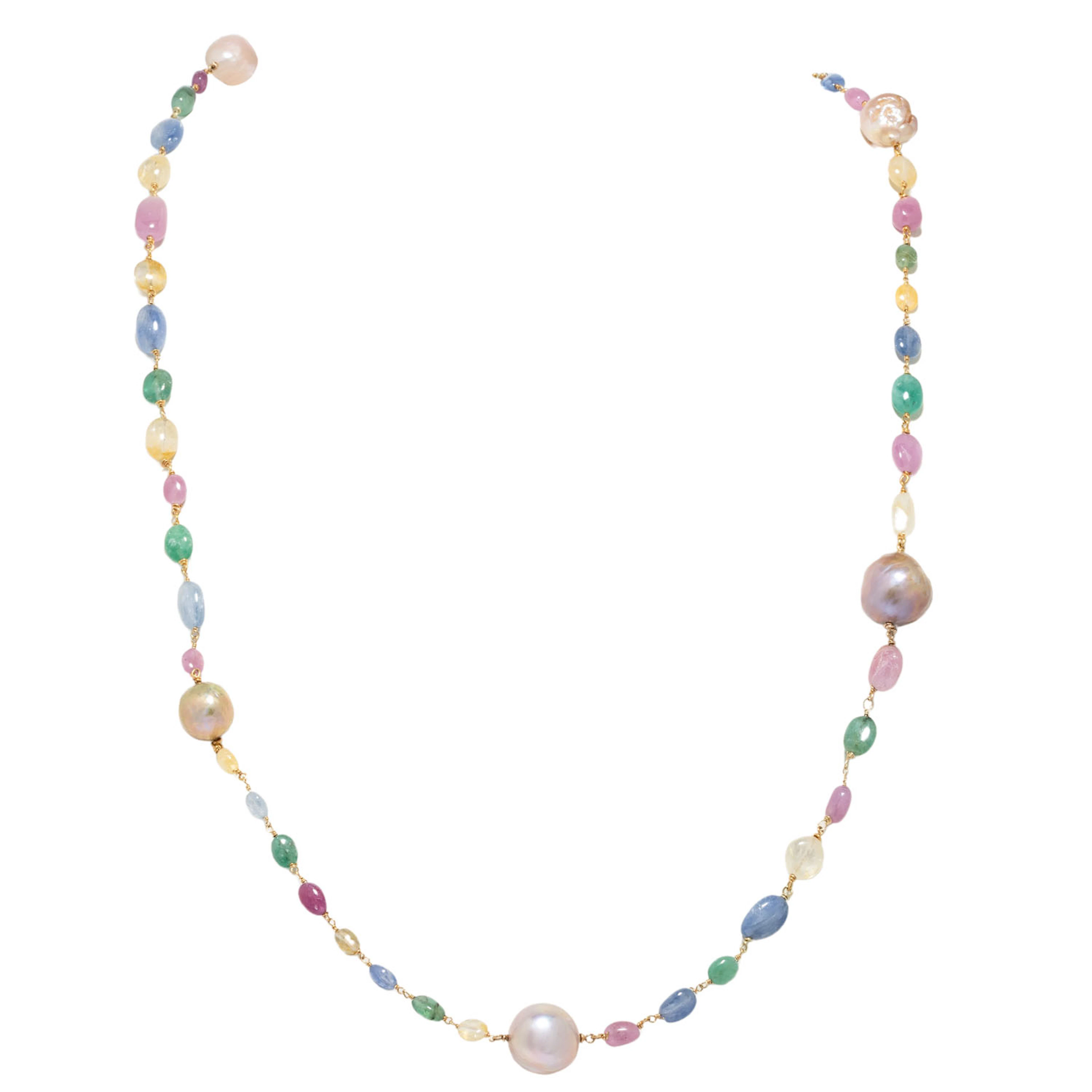 Collier mit Korunden in verschiedenen Farben