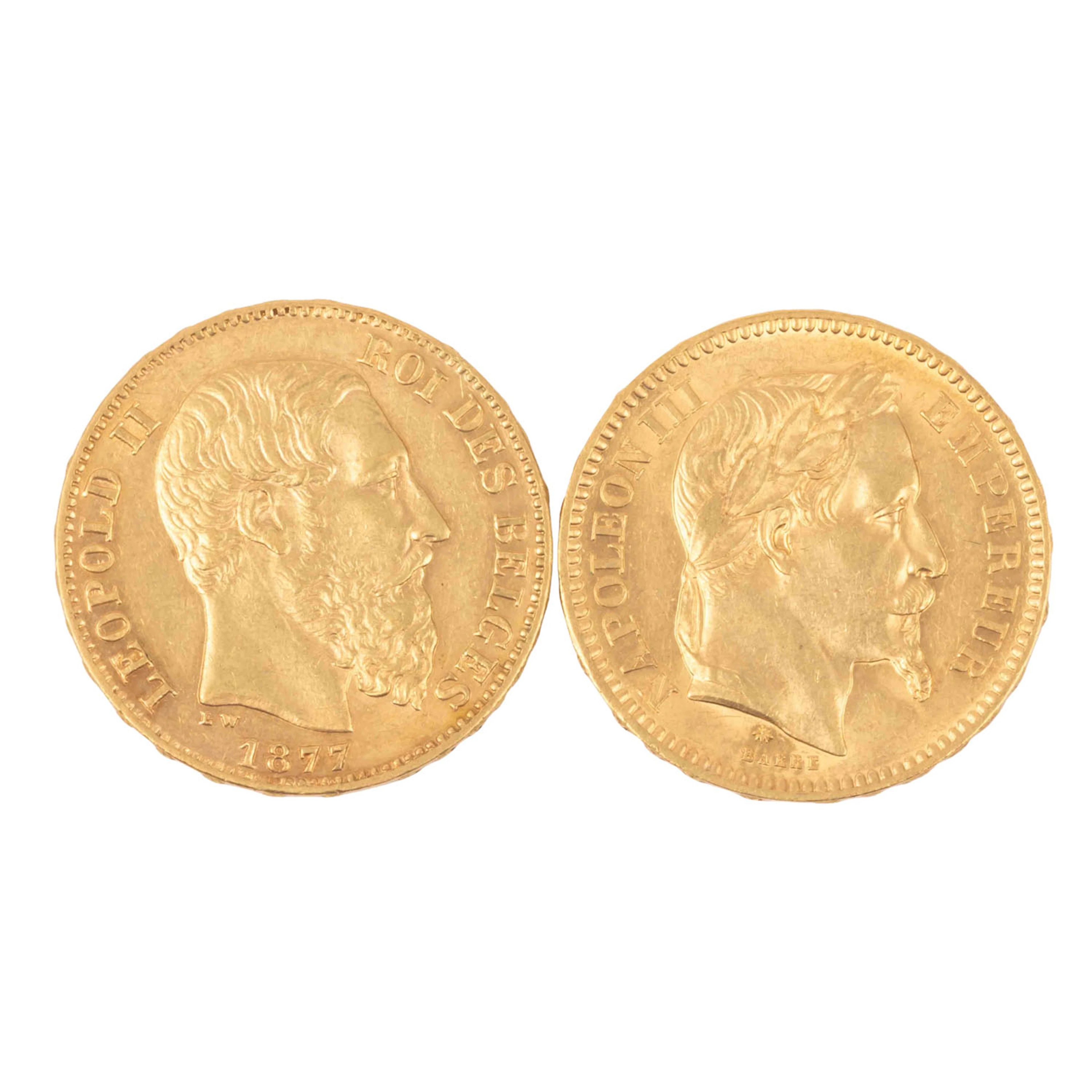 Belgien/Frankreich/GOLD - 2x Goldmünze mit insg. 11,6g Feingold