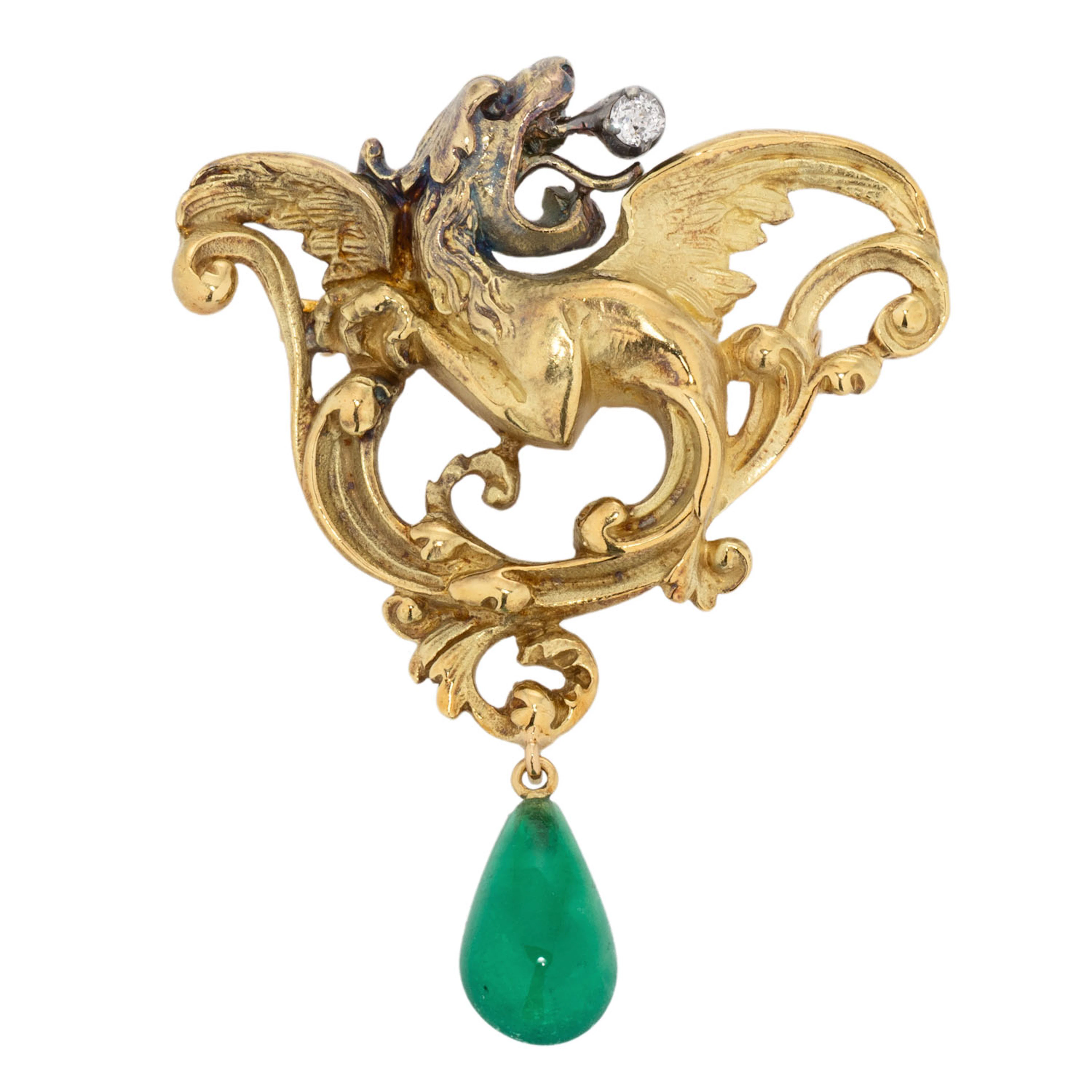 Feine Art-Nouveau Brosche „Greif“