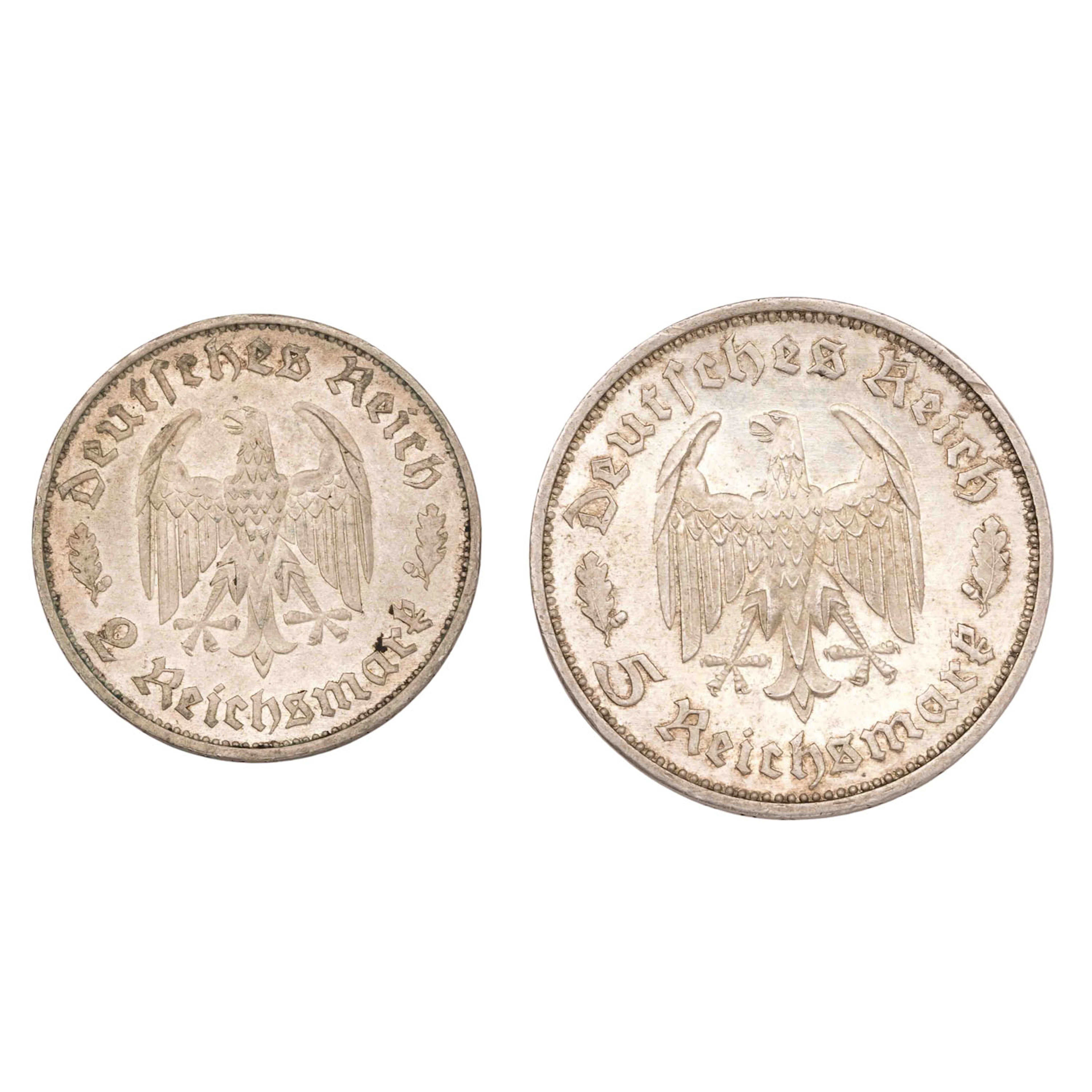Dt. Reich (1933-1945)/SILBER 2 & 5 Reichsmark 1934 "Schiller"
