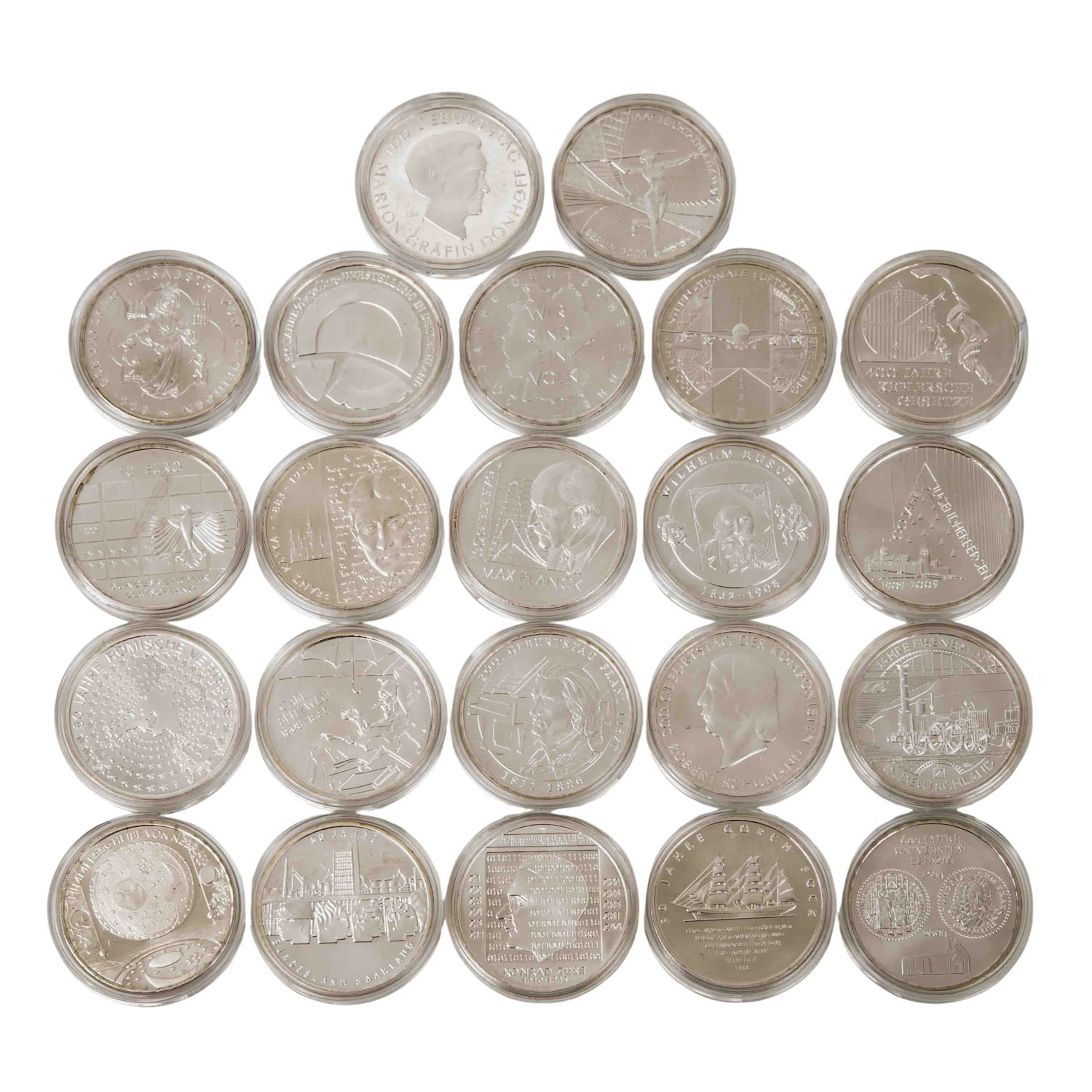 BRD/Silber - Konvolut aus 22x 10€ Münzen