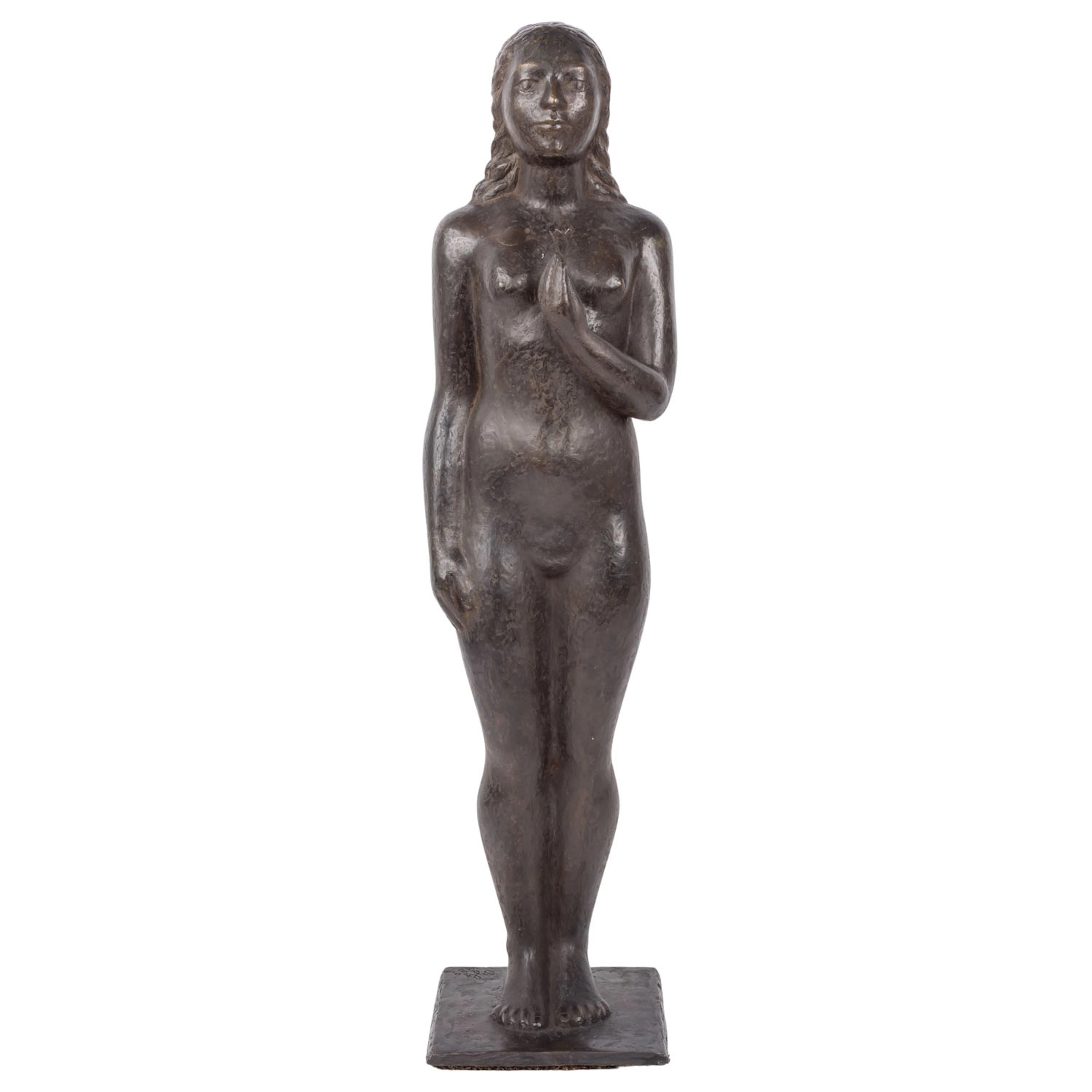 MONOGRAMMIST BG (Bildhauer/in 20./21. Jh.), "Junge Frau, eine Knospe