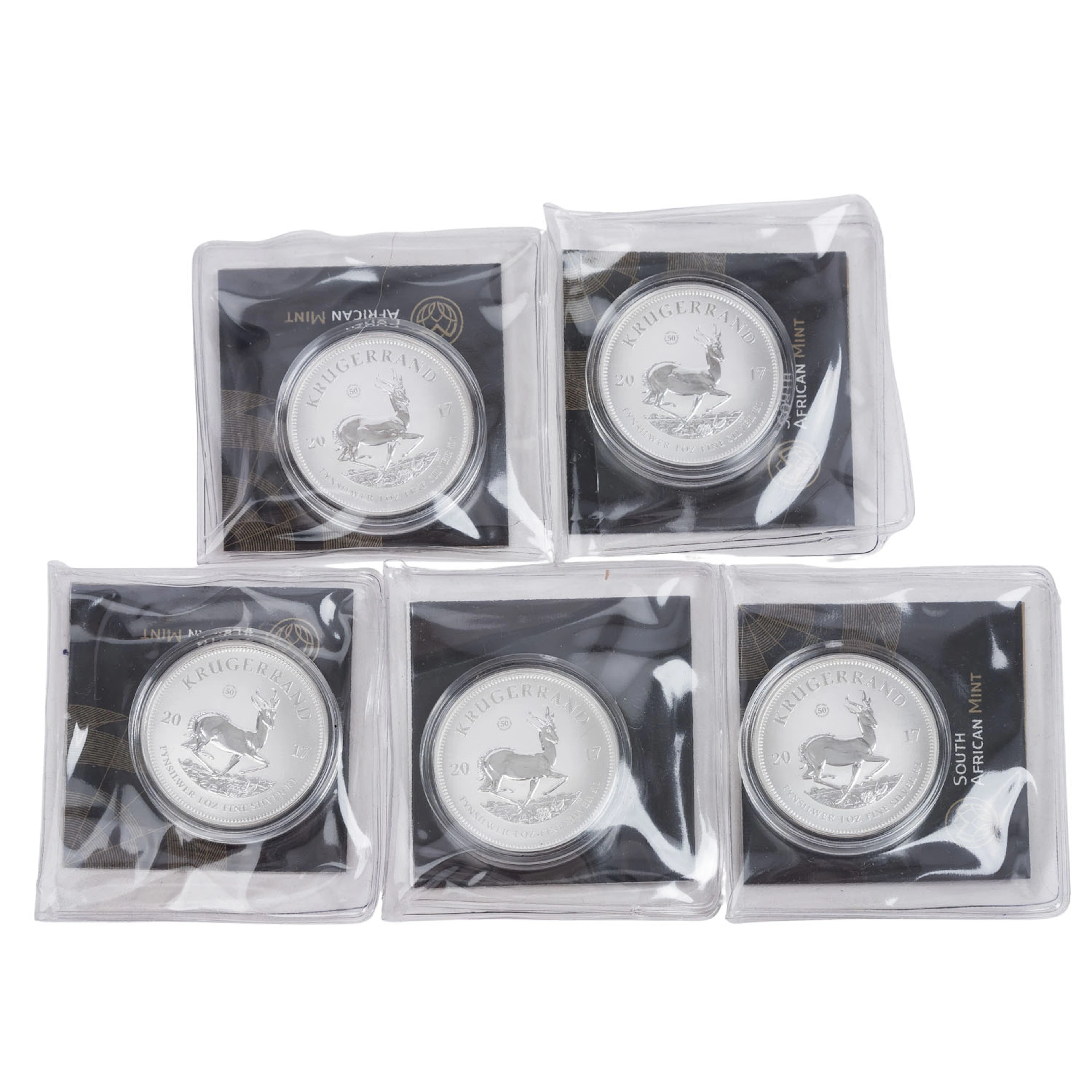 Südafrika/Silber - 5 x 1 Krügerrand 2017 mit Privy Mark
