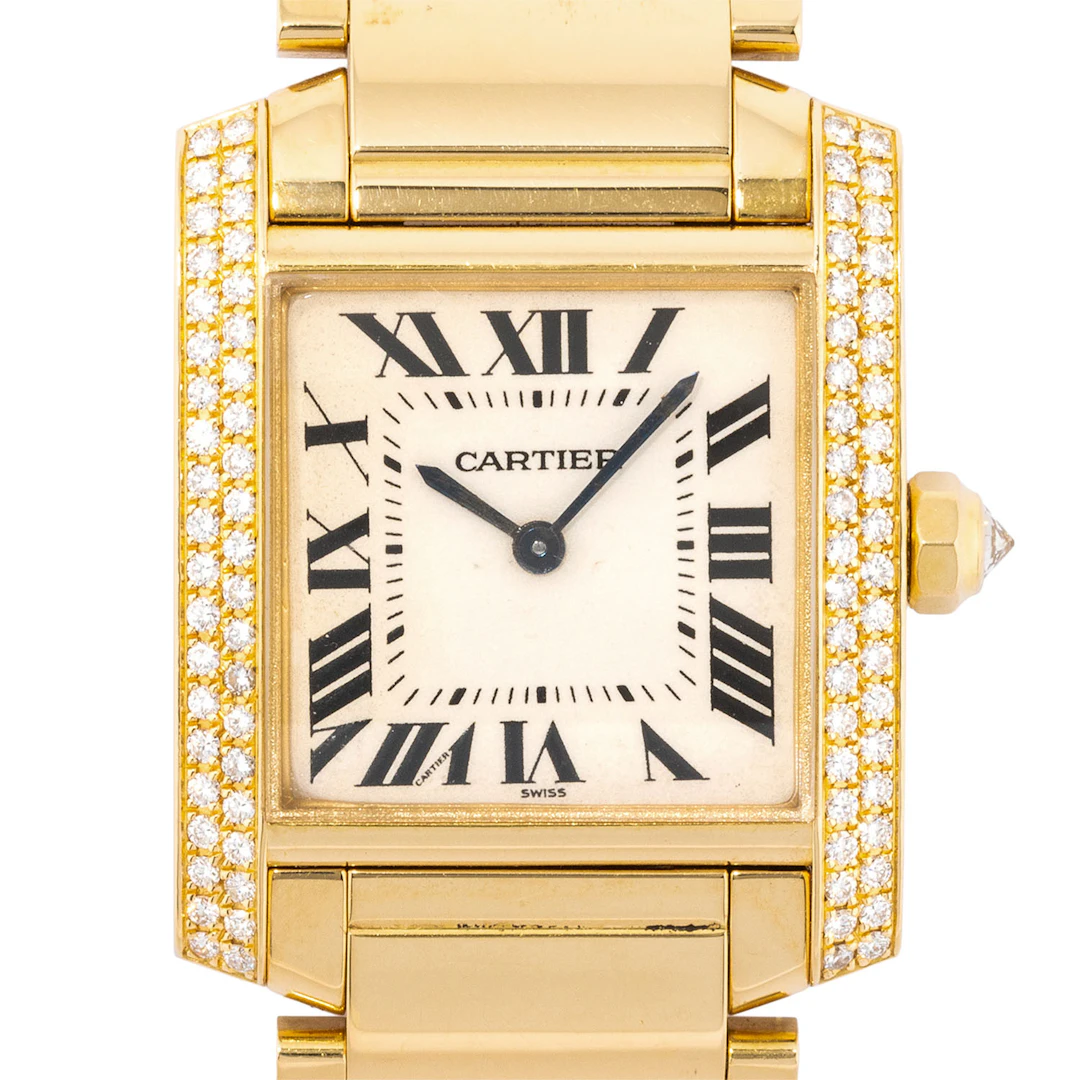 CARTIER feine Tank Francaise MM "Factory Diamonds" Damenuhr, Ref.