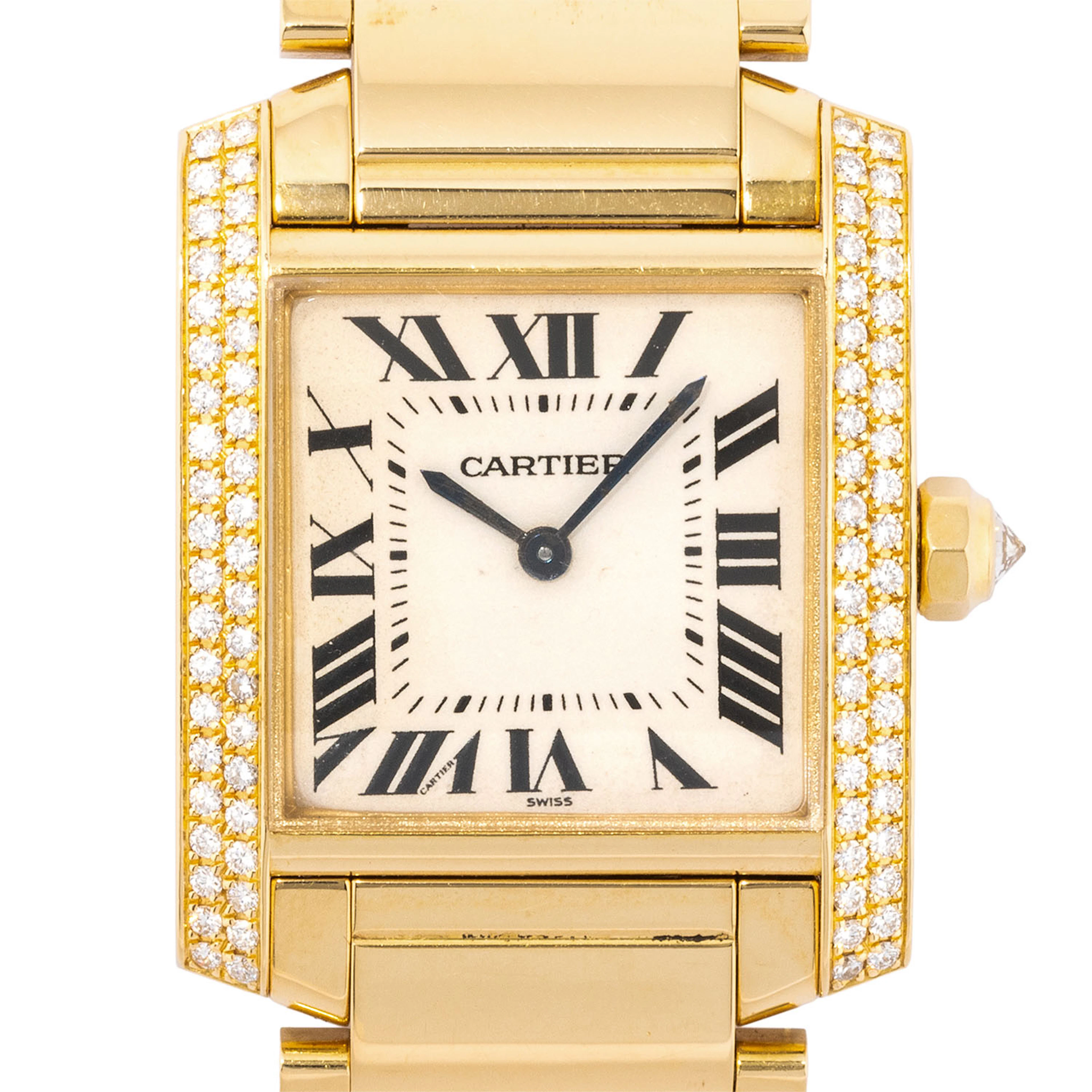 CARTIER feine Tank Francaise MM "Factory Diamonds" Damenuhr, Ref.