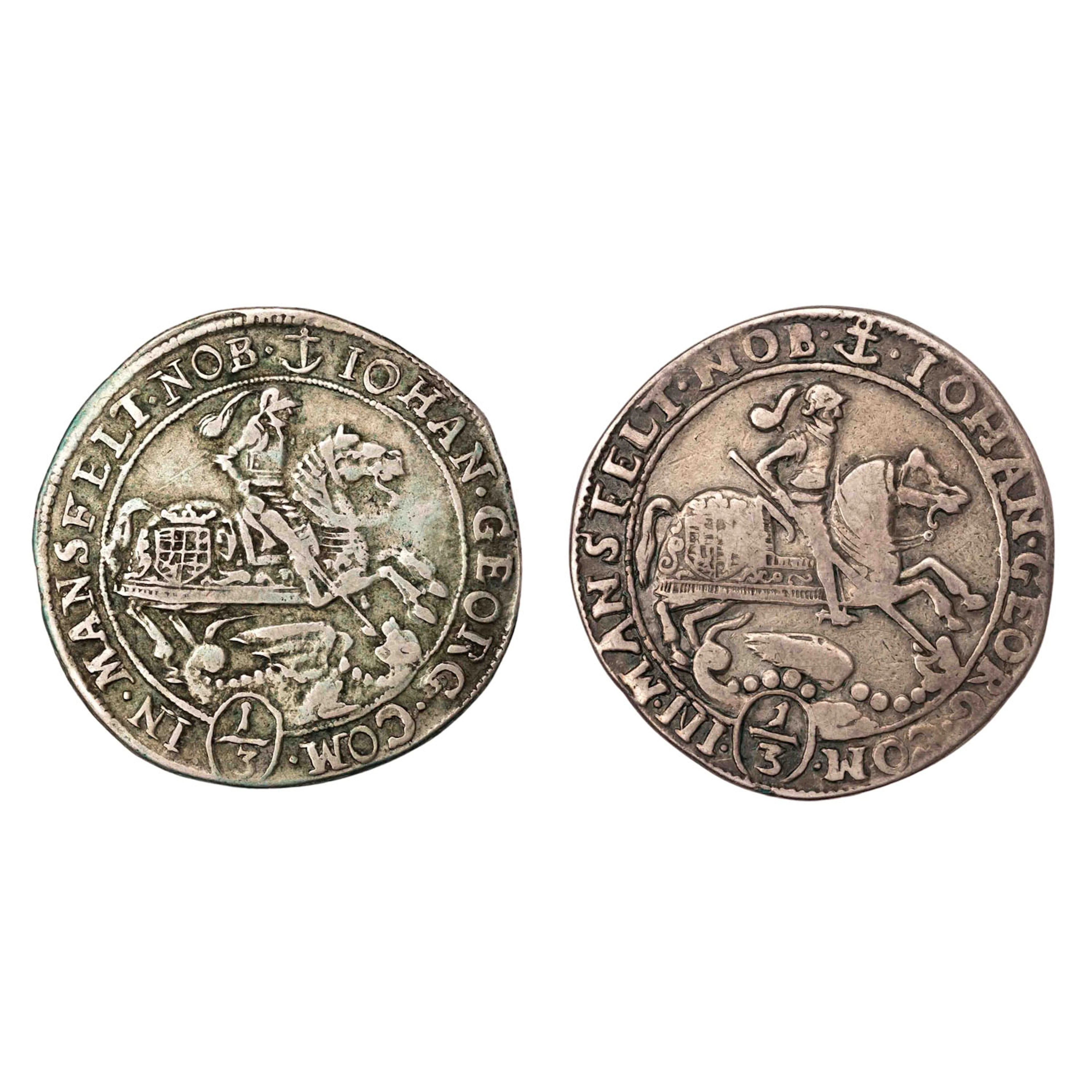 Altdeutschland/Mansfeld-Eisleben/SILBER - 2x 1/3 Taler 1669, 1670