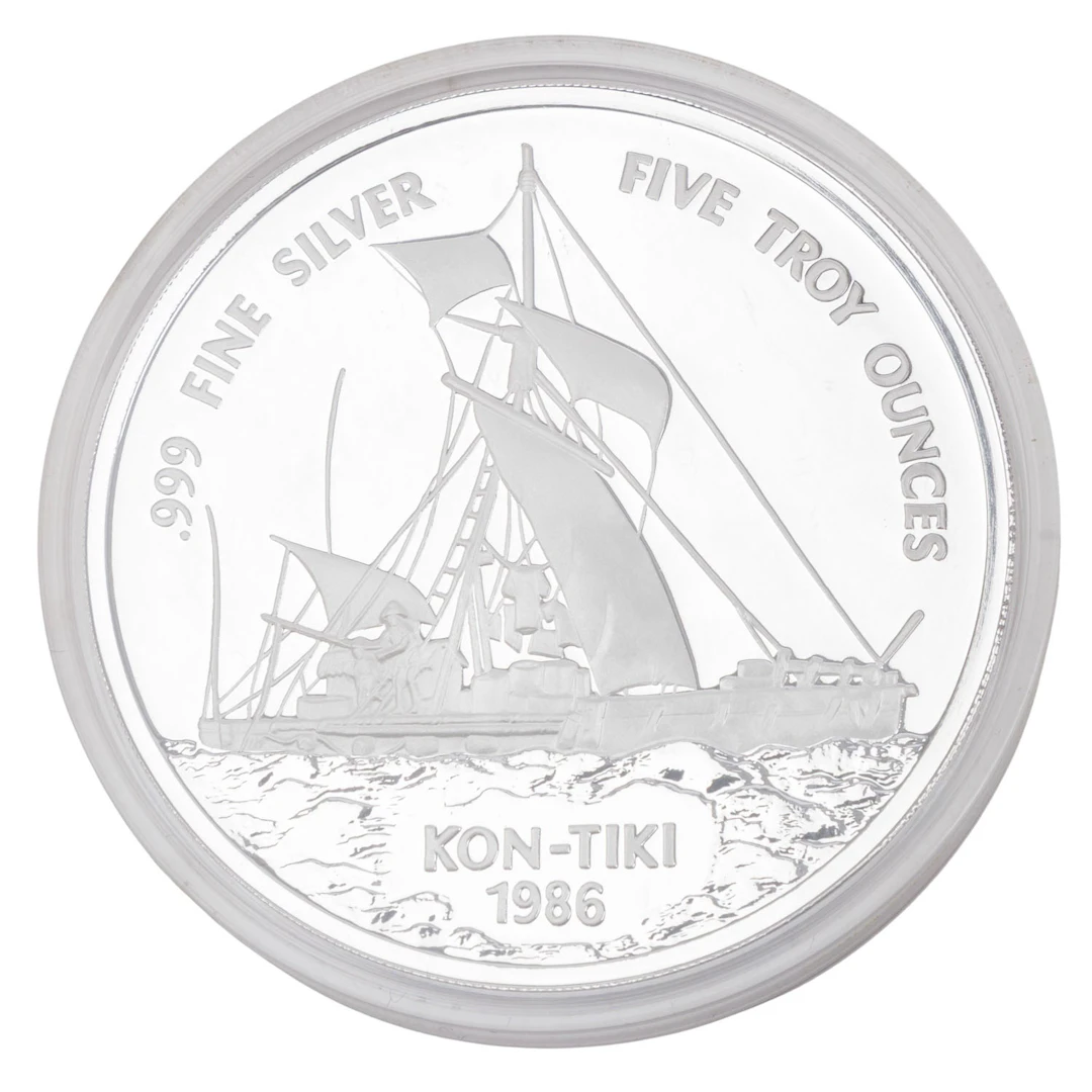 Samoa/SILBER – 25 Dollars 1986, Kontiki, 5 oz