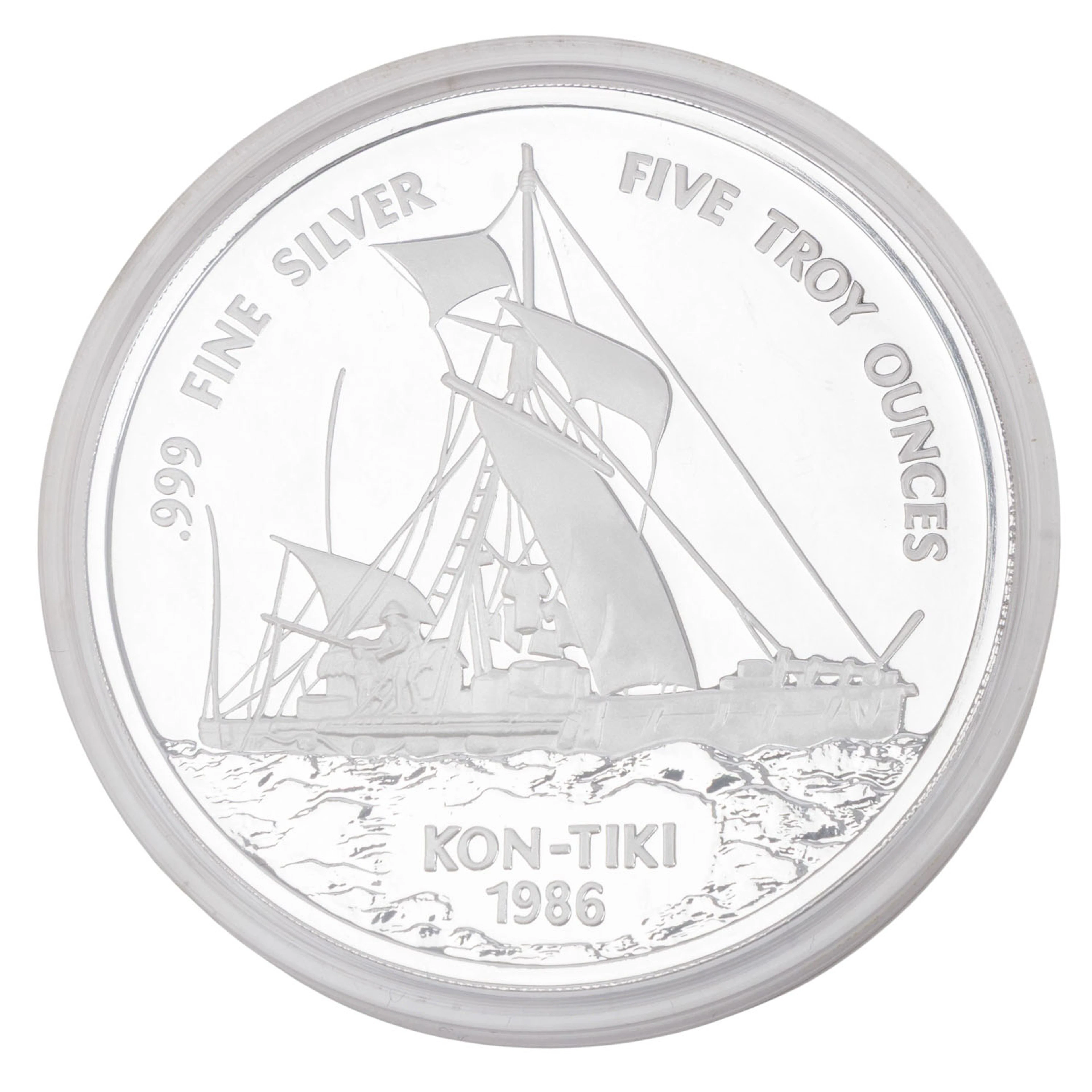 Samoa/SILBER – 25 Dollars 1986, Kontiki, 5 oz