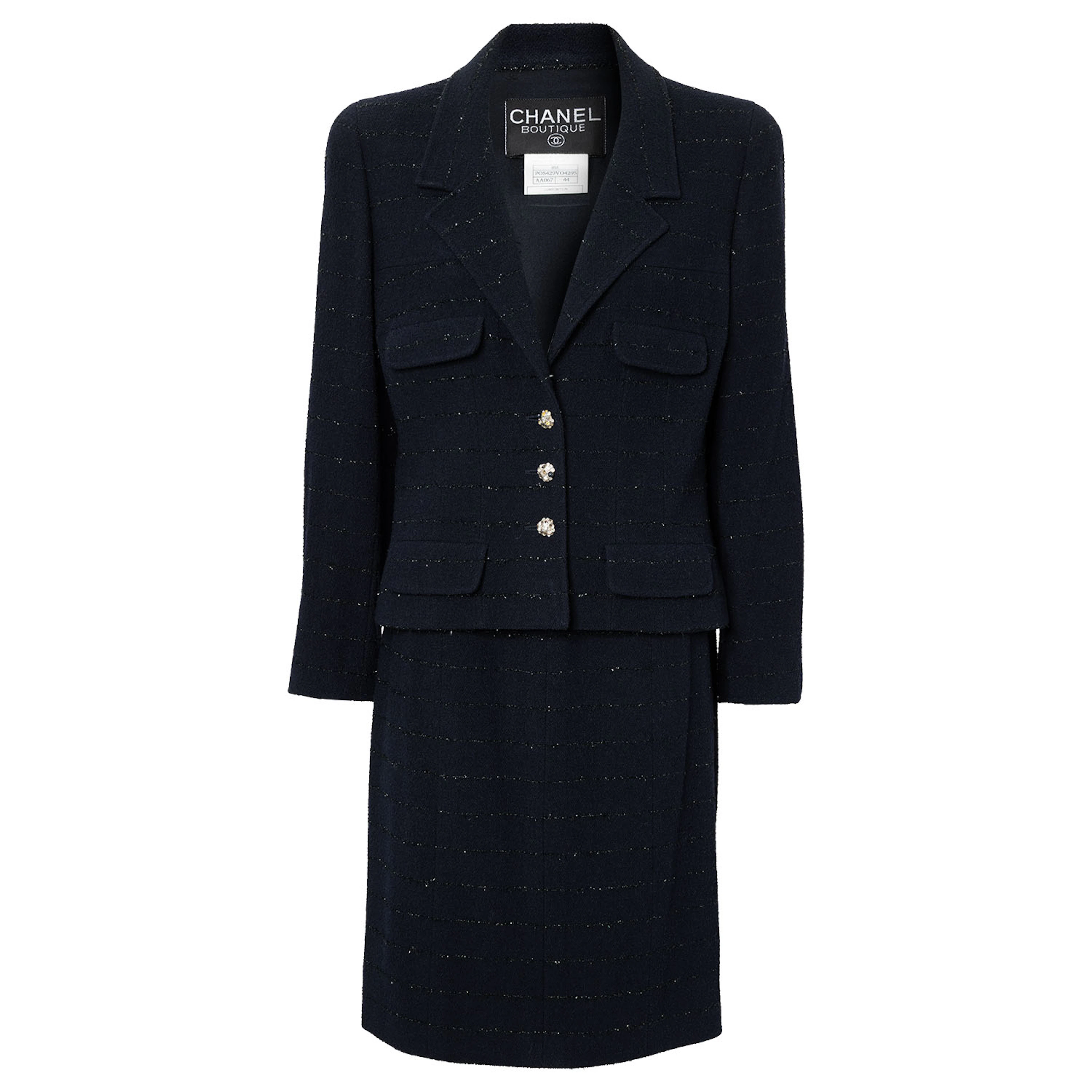 CHANEL BOUTIQUE VINTAGE Kostüm, Gr. ca. 38/40, Koll.: A1995.