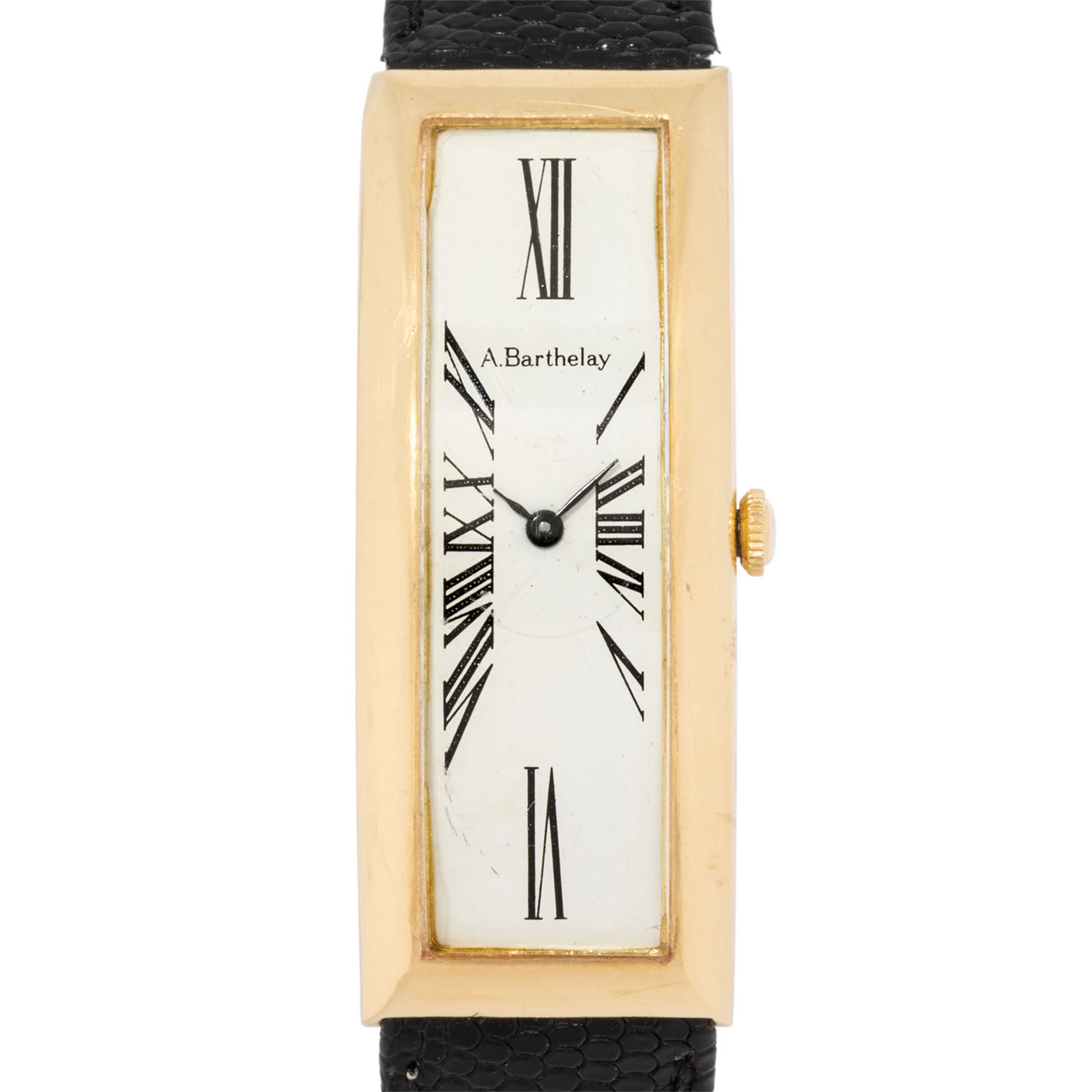ALEXIS BARTHELEY seltene und große Vintage "Cintrée" Herrenuhr. Ca.