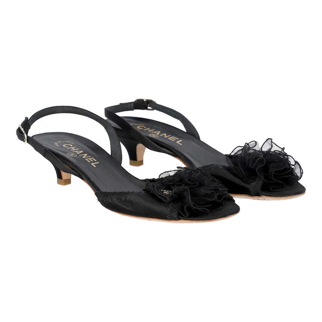 CHANEL VINTAGE Sandalette, Gr. 38,5.