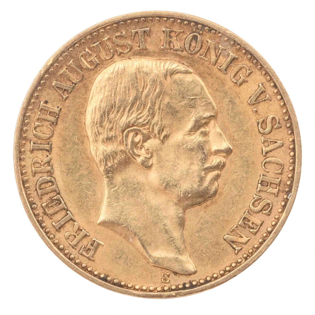 Dt. Kaiserreich /GOLD – Sachsen, Friedrich August III. 10 Mark 1905 E