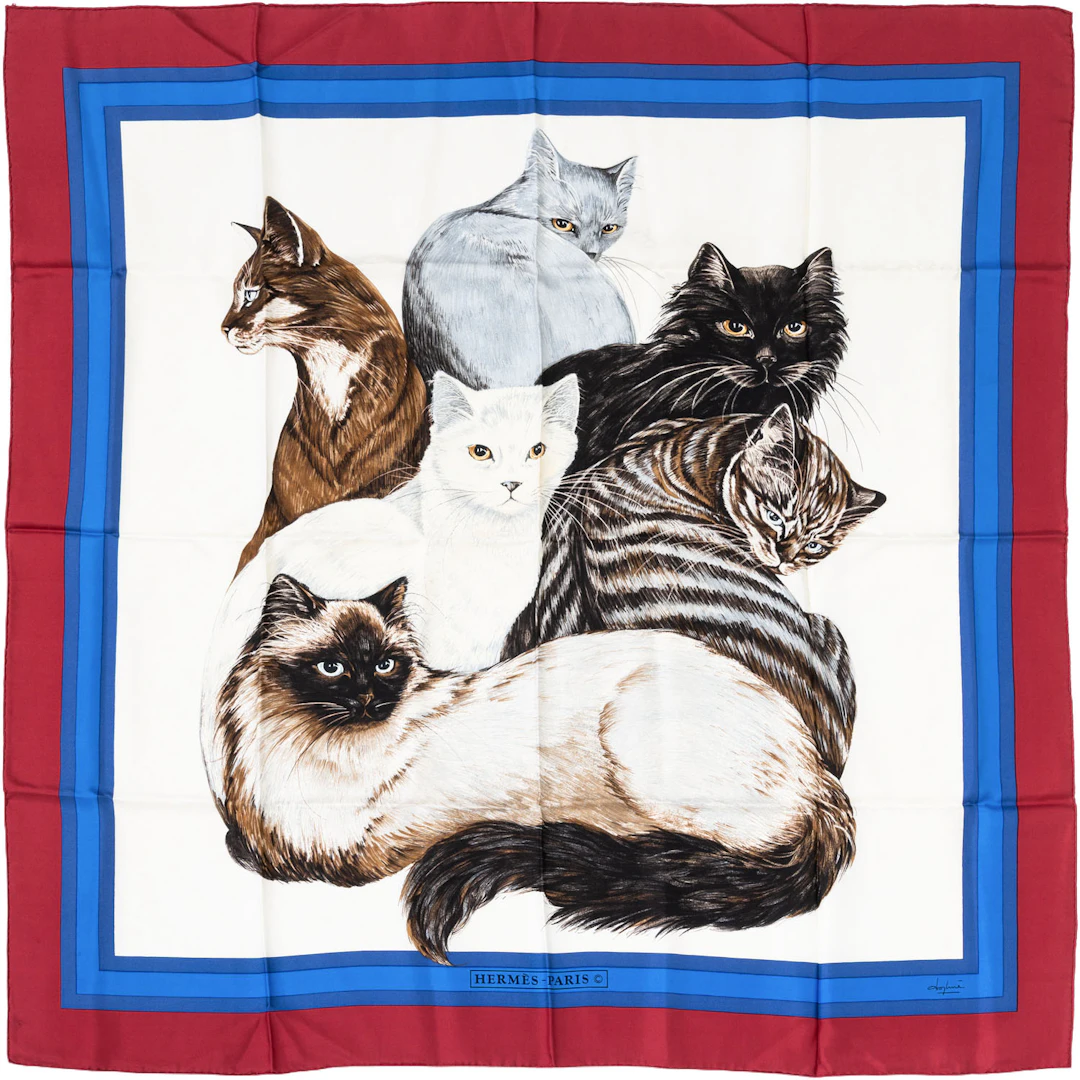 HERMÈS Seidencarré "LES CHATS".