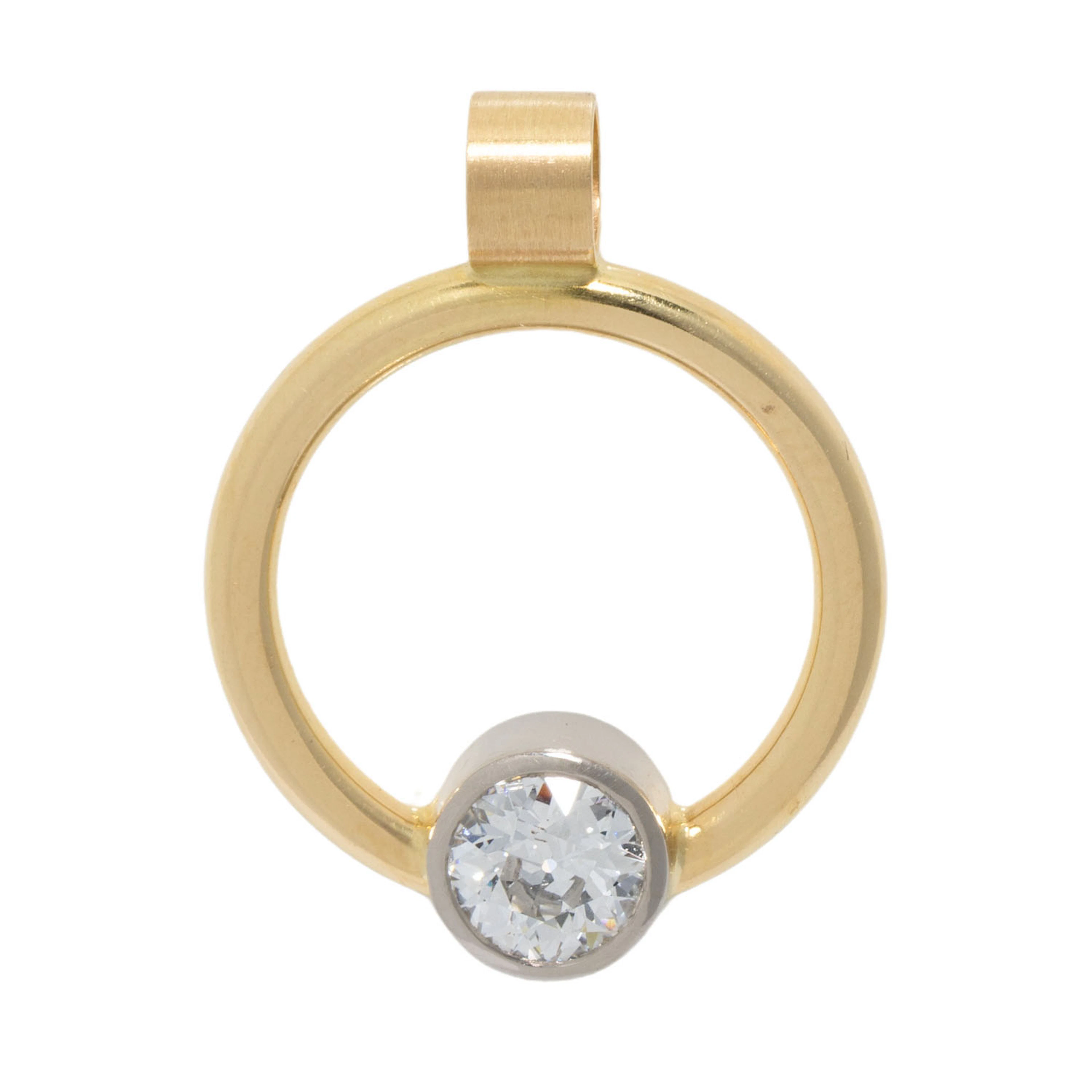 Solitäranhänger mit Altschliffdiamant von ca. 1,16 ct