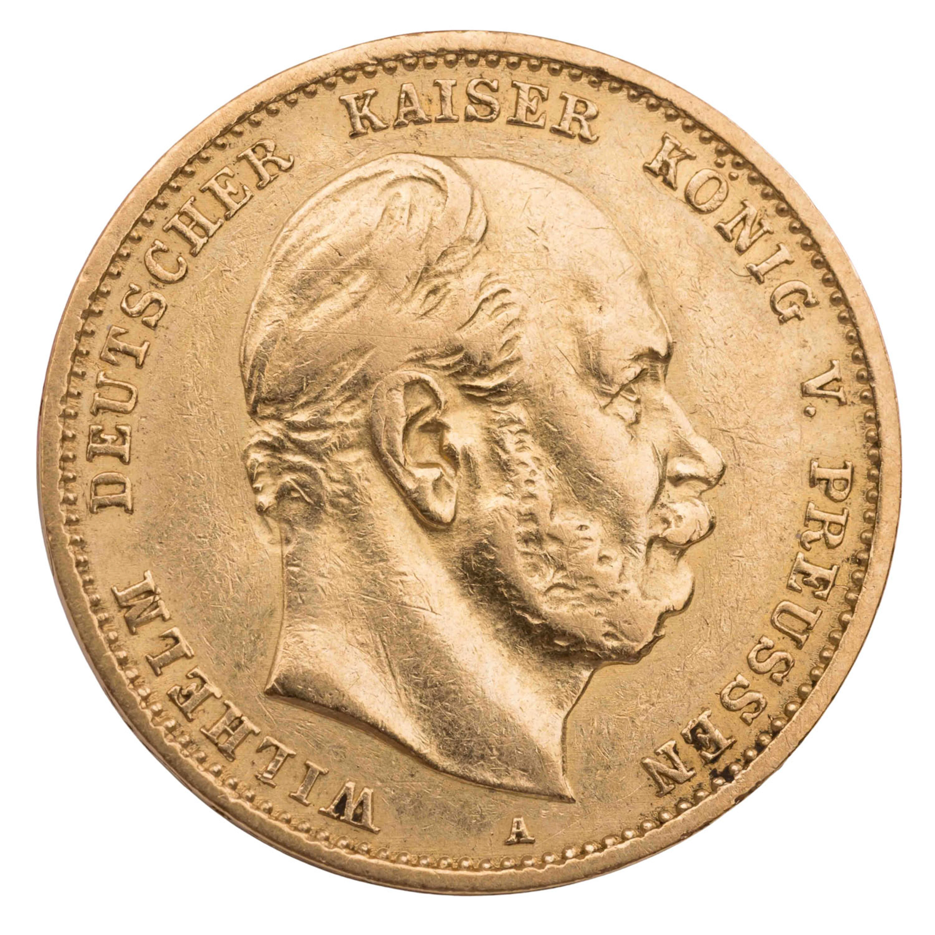 Deutsches Kaiserreich /GOLD – Preußen, Wilhelm I., 10 Mark 1880 A