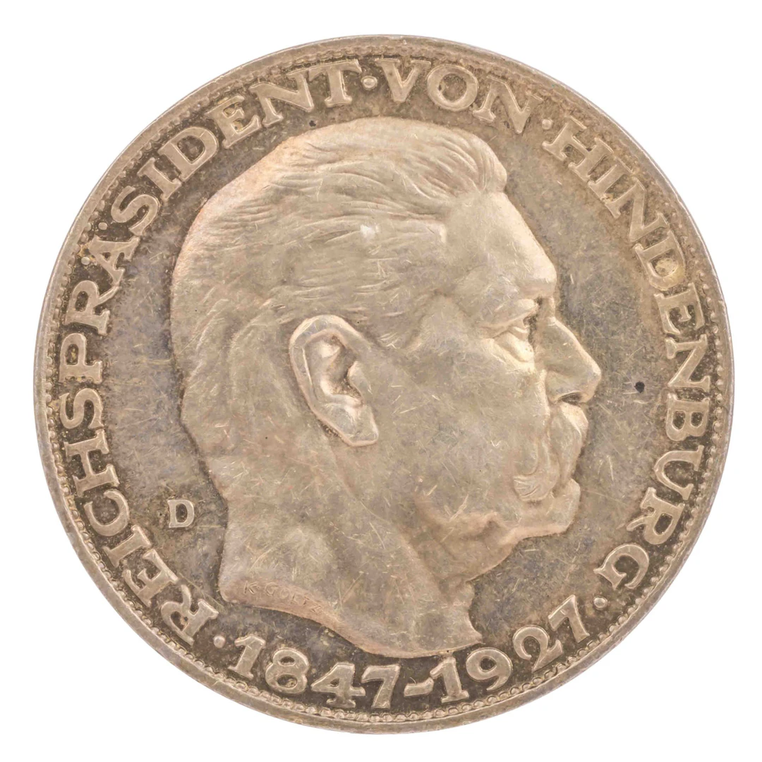 Weimarer Republik/SILBERmedaille 1927 "Hindenburg"