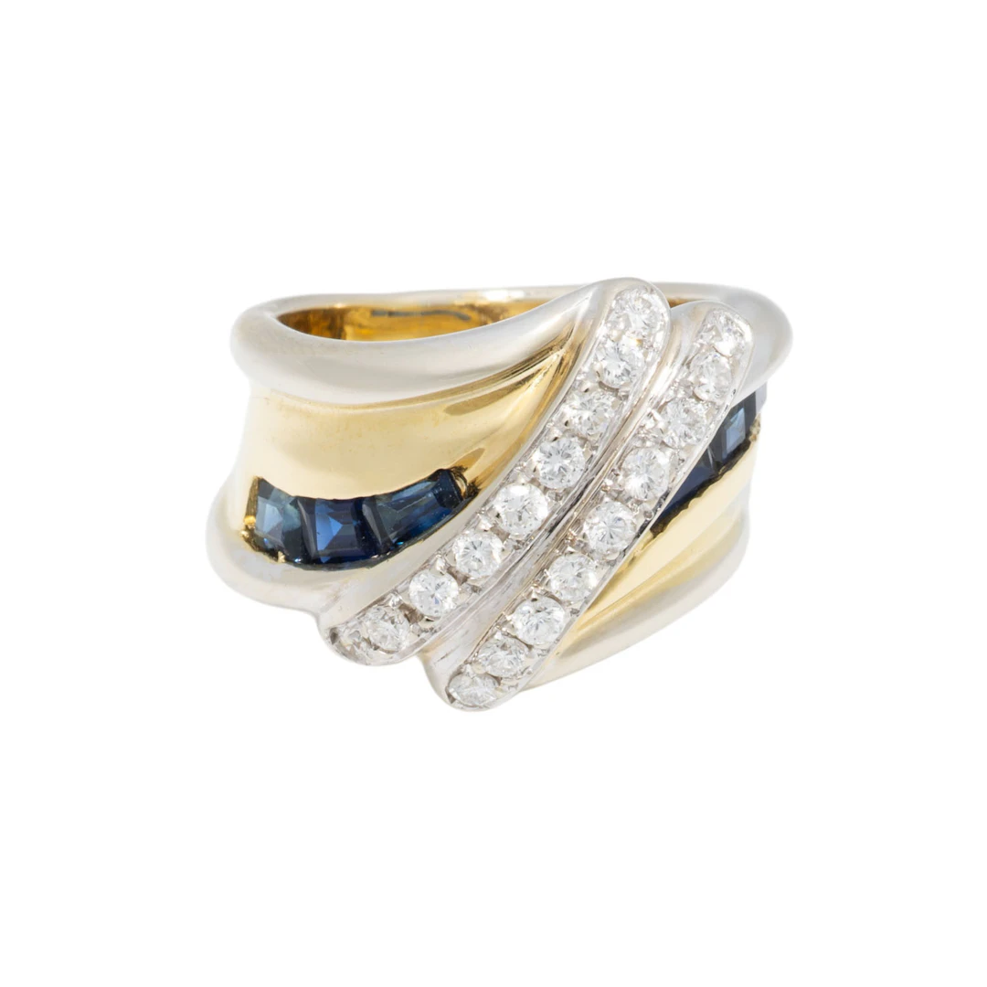 Ring mit Brillanten und Saphiren