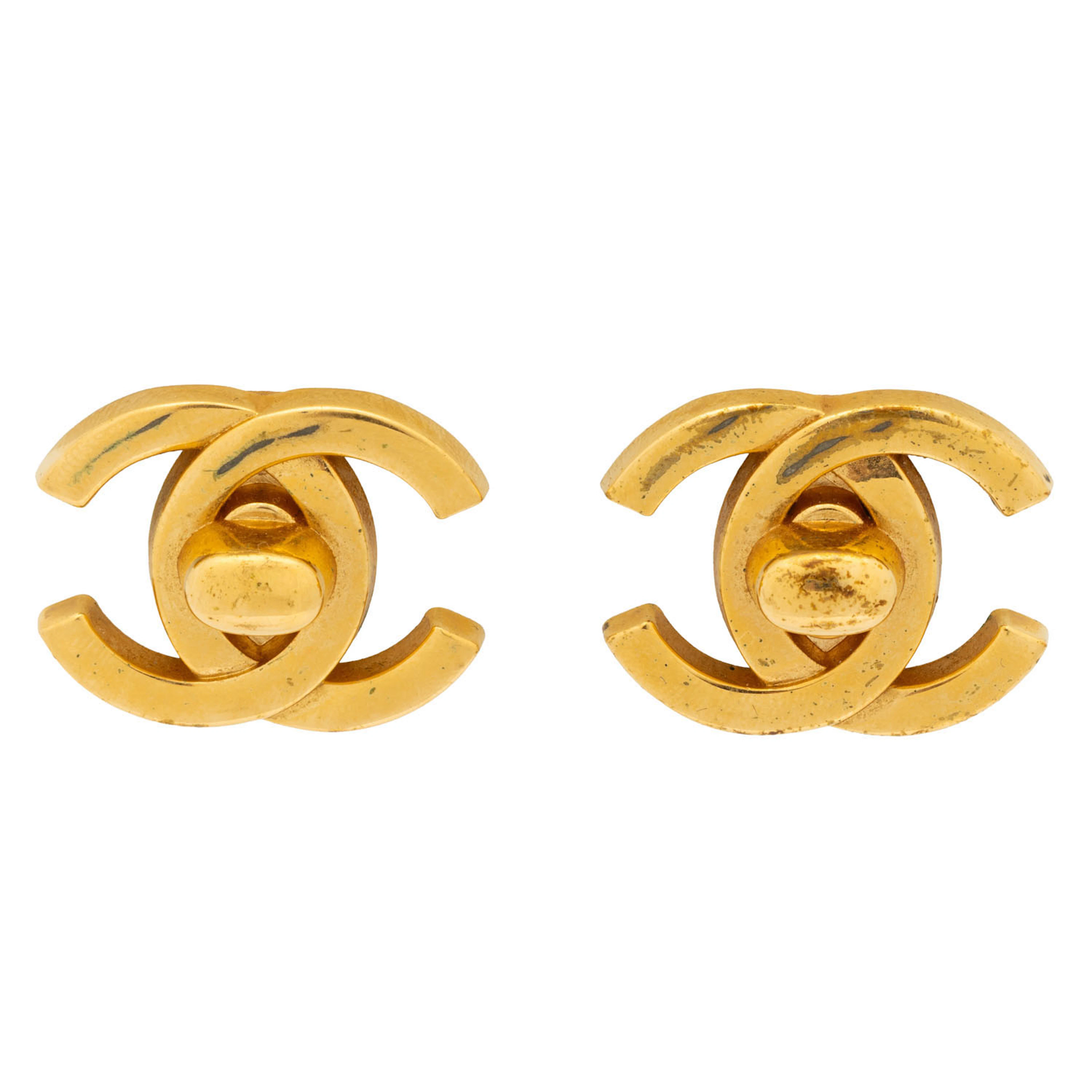 CHANEL VINTAGE Ohrclips "INTERLOCKING CC".
