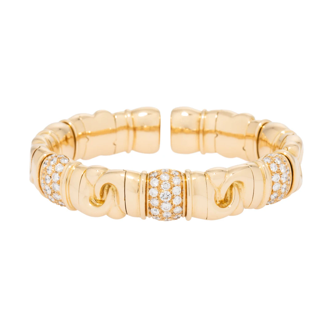 Flexible Armspange mit Brillanten von zus. ca. 2,7 ct
