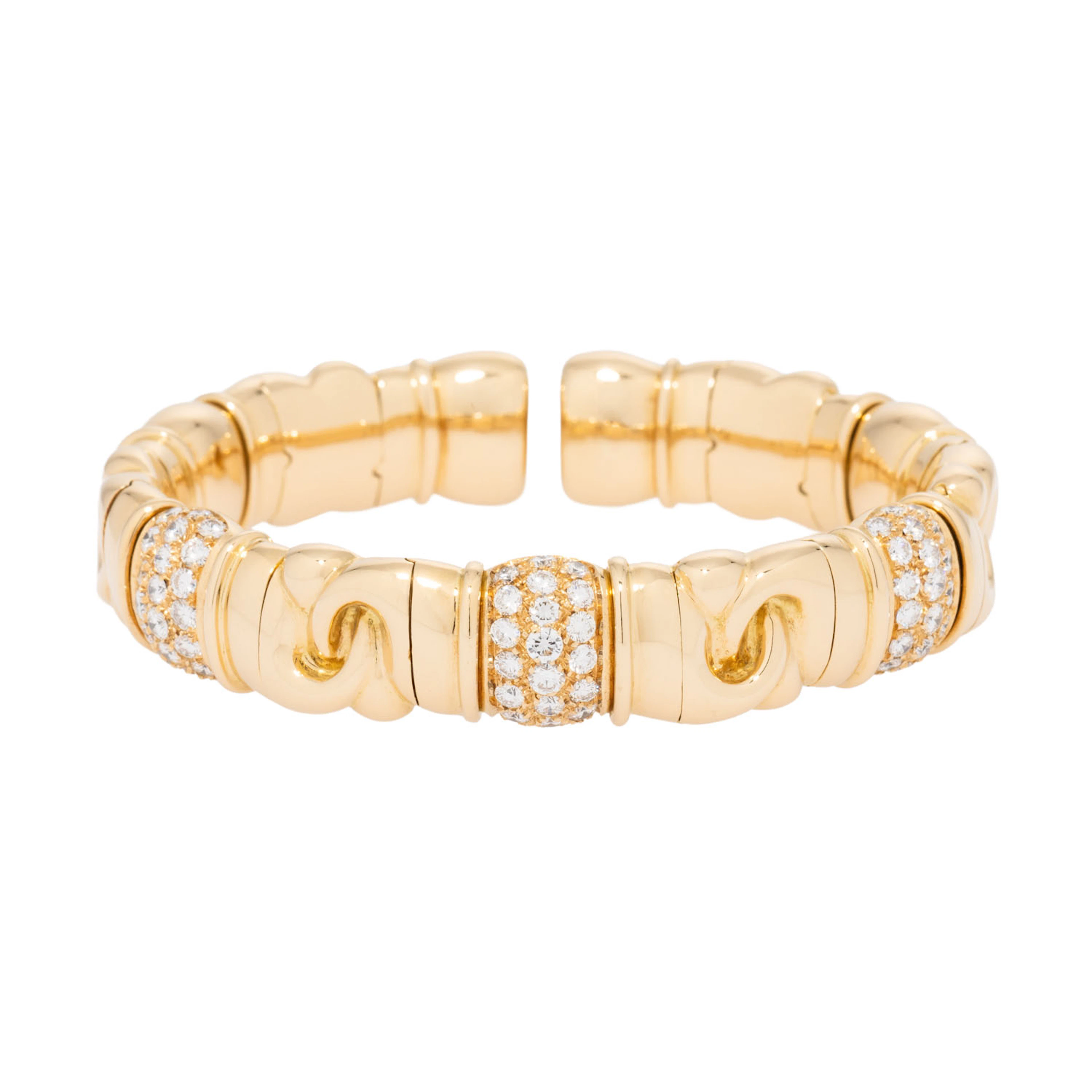 Flexible Armspange mit Brillanten von zus. ca. 2,7 ct