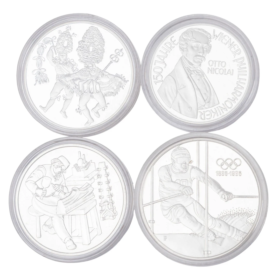 Österreich/SILBER - kleines Konvolut aus 4 Münzen, insg. ca. 88g Feinsilber