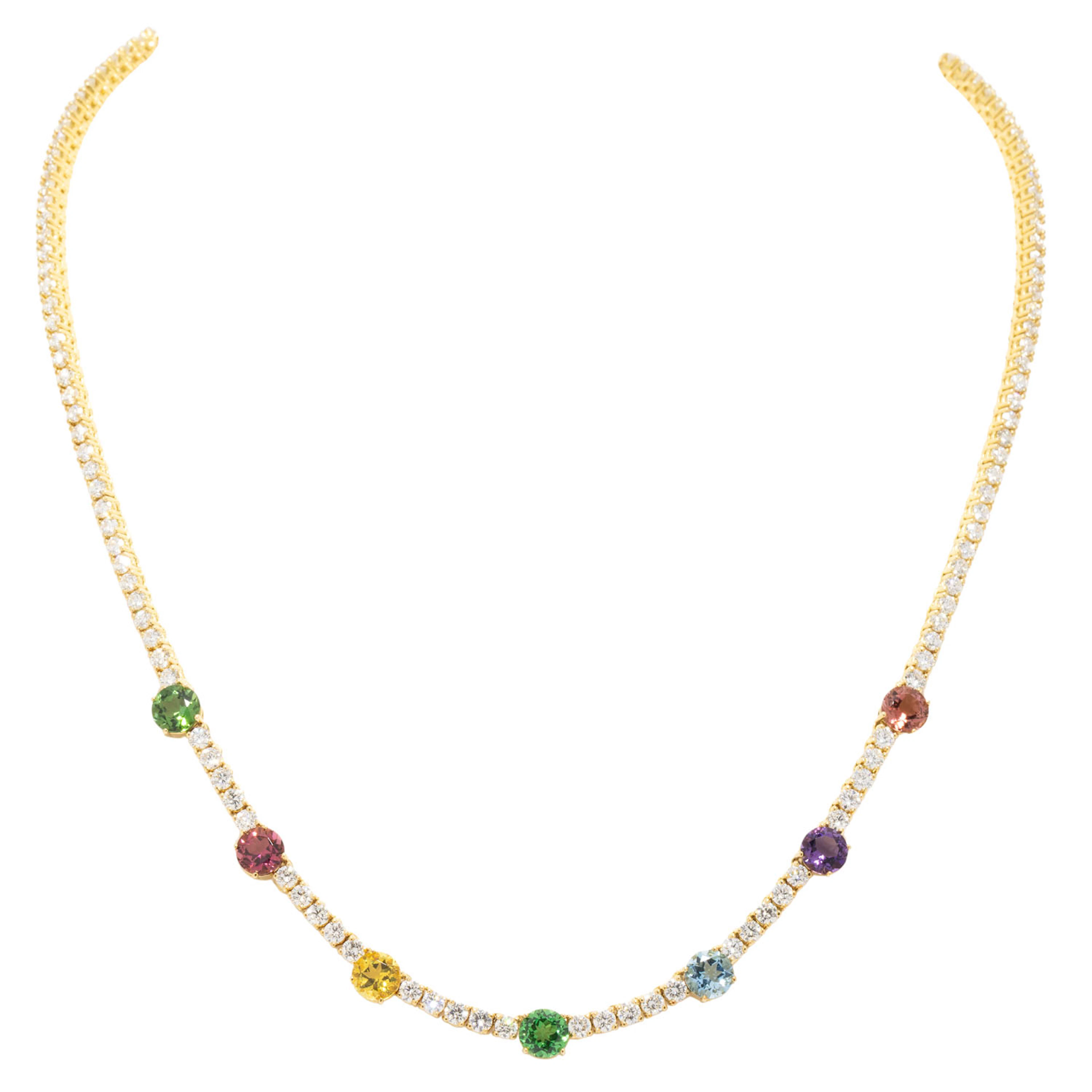 WEMPE Collier mit feinen Farbsteinen und Brillanten