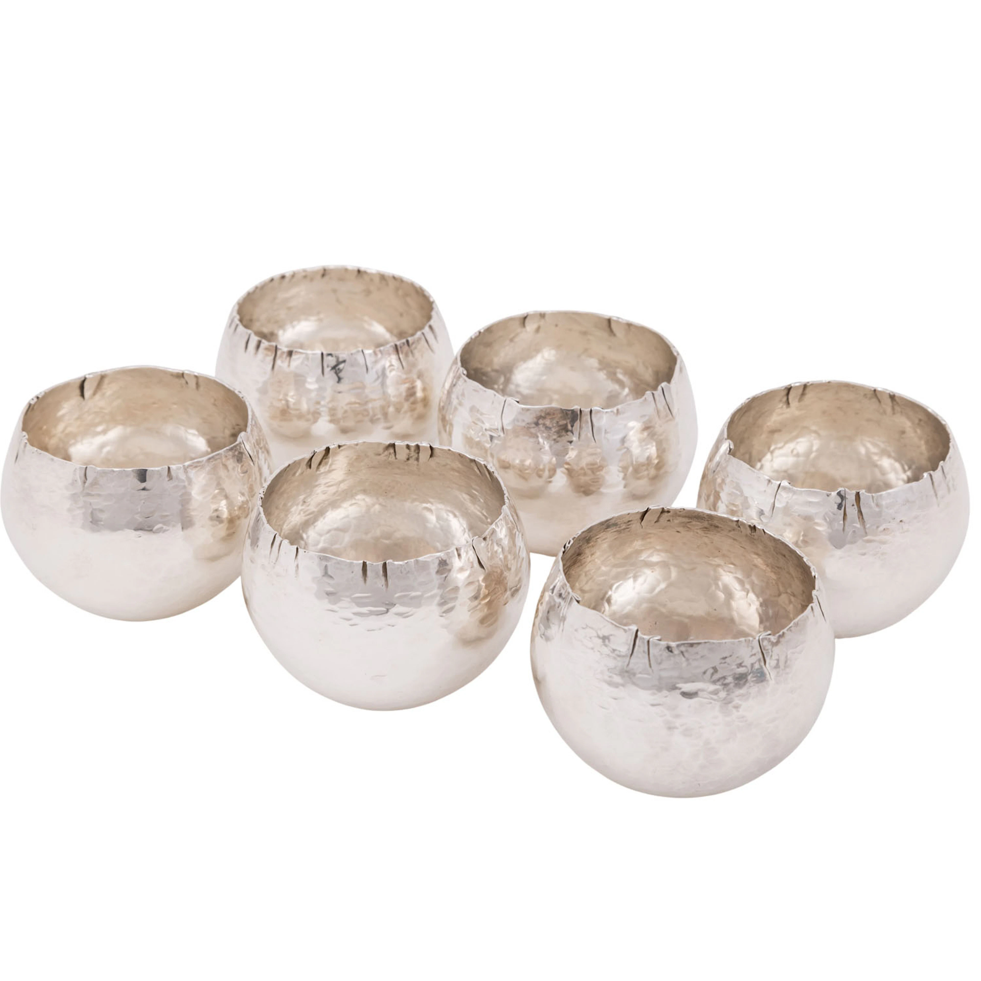 REY URBAN für ÅGE FAUSING 6 Whisky-Tumbler (groß), 925 Silber, 20. Jh.