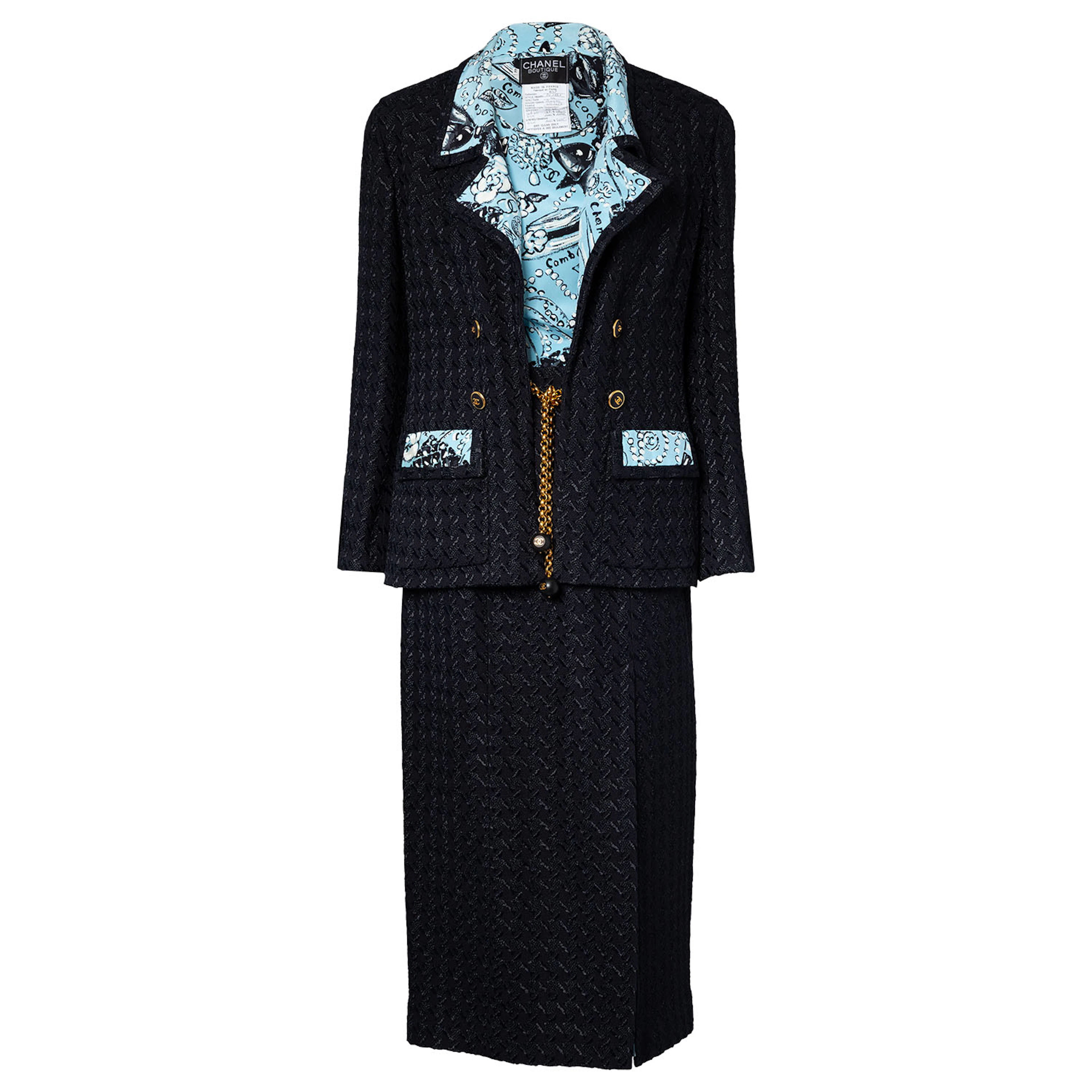 CHANEL BOUTIQUE VINTAGE Kostüm, Gr. ca. 38, Koll.: P 1993.