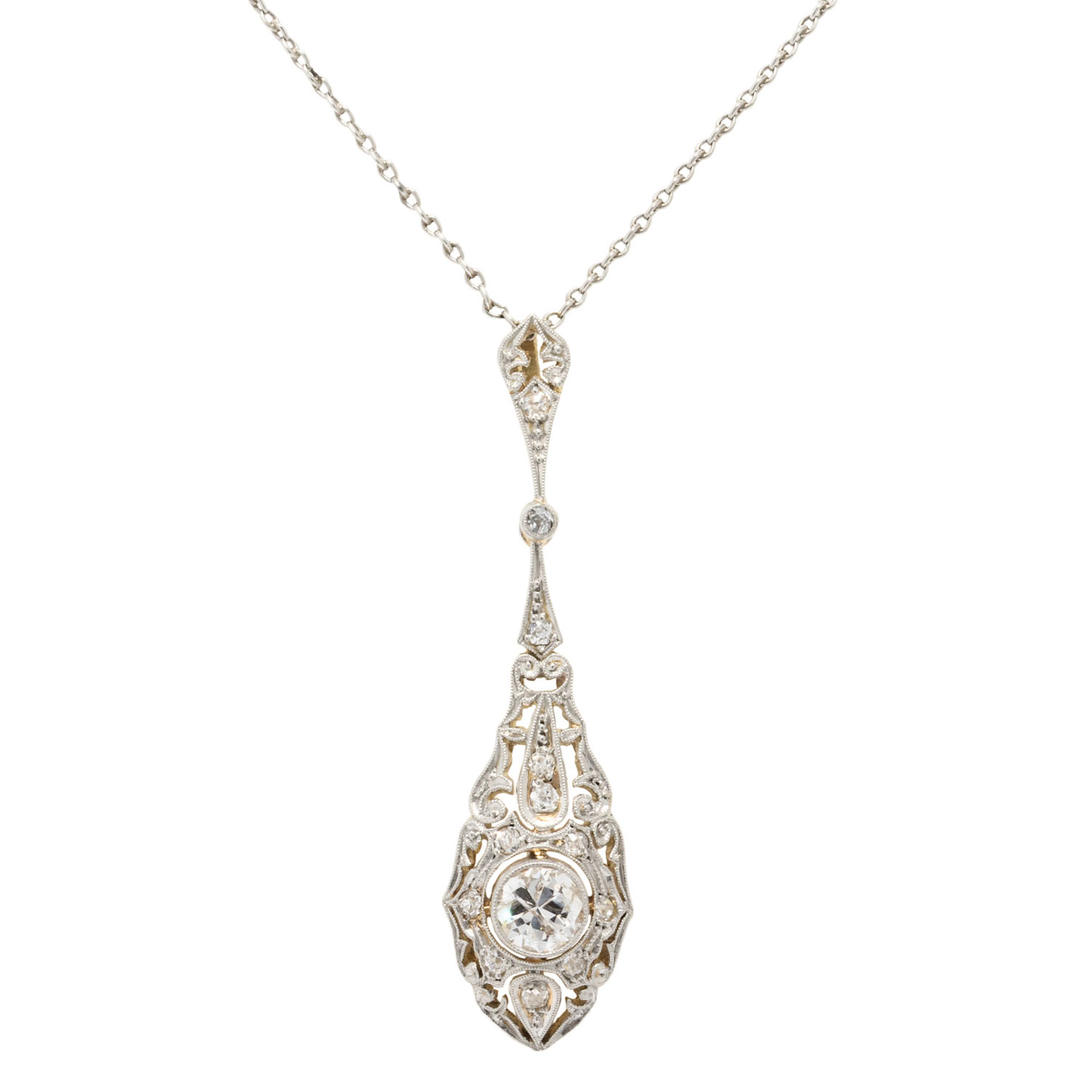 Belle Époque Collier mit Altschliffdiamant