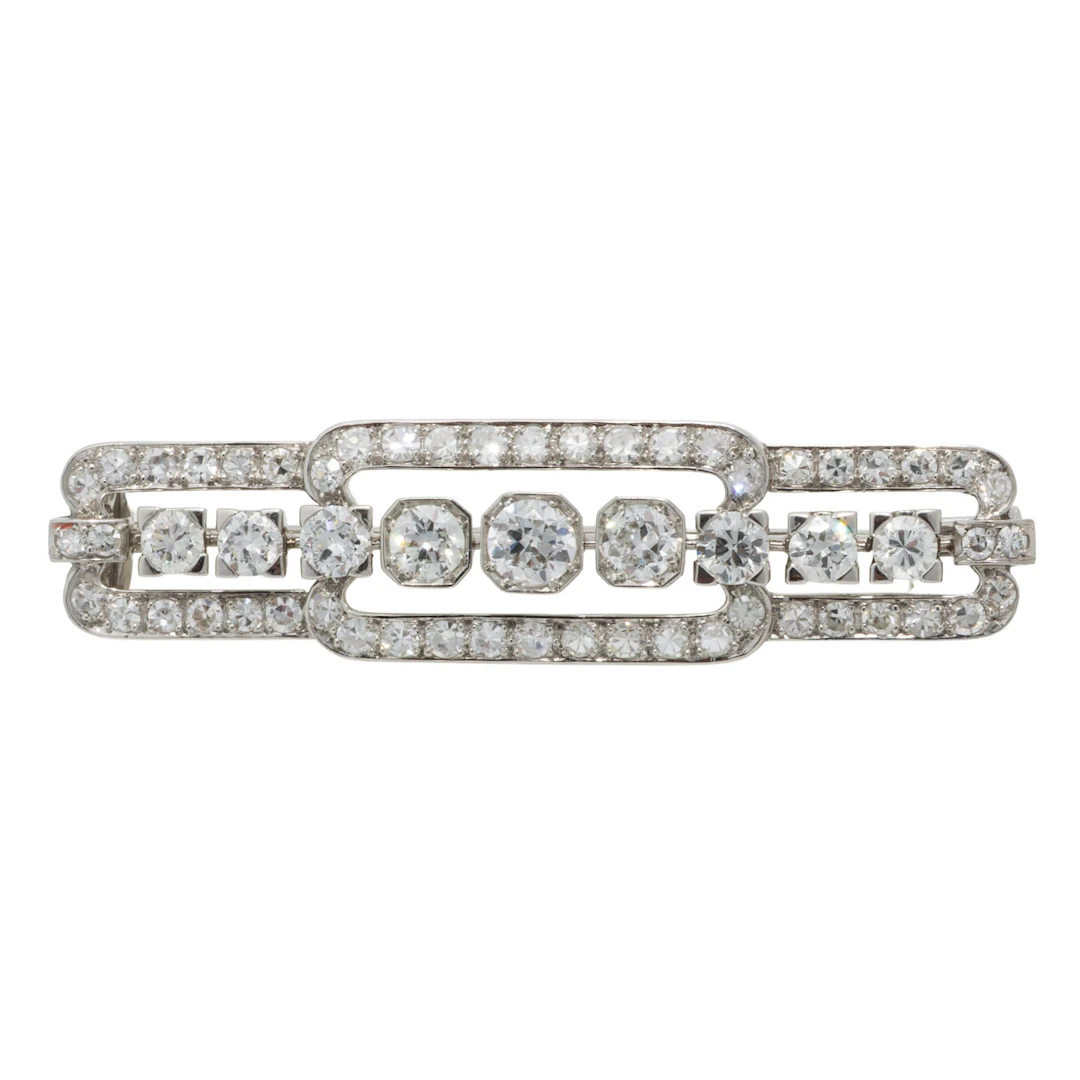 Brosche mit Diamanten von zus. ca. 2 ct