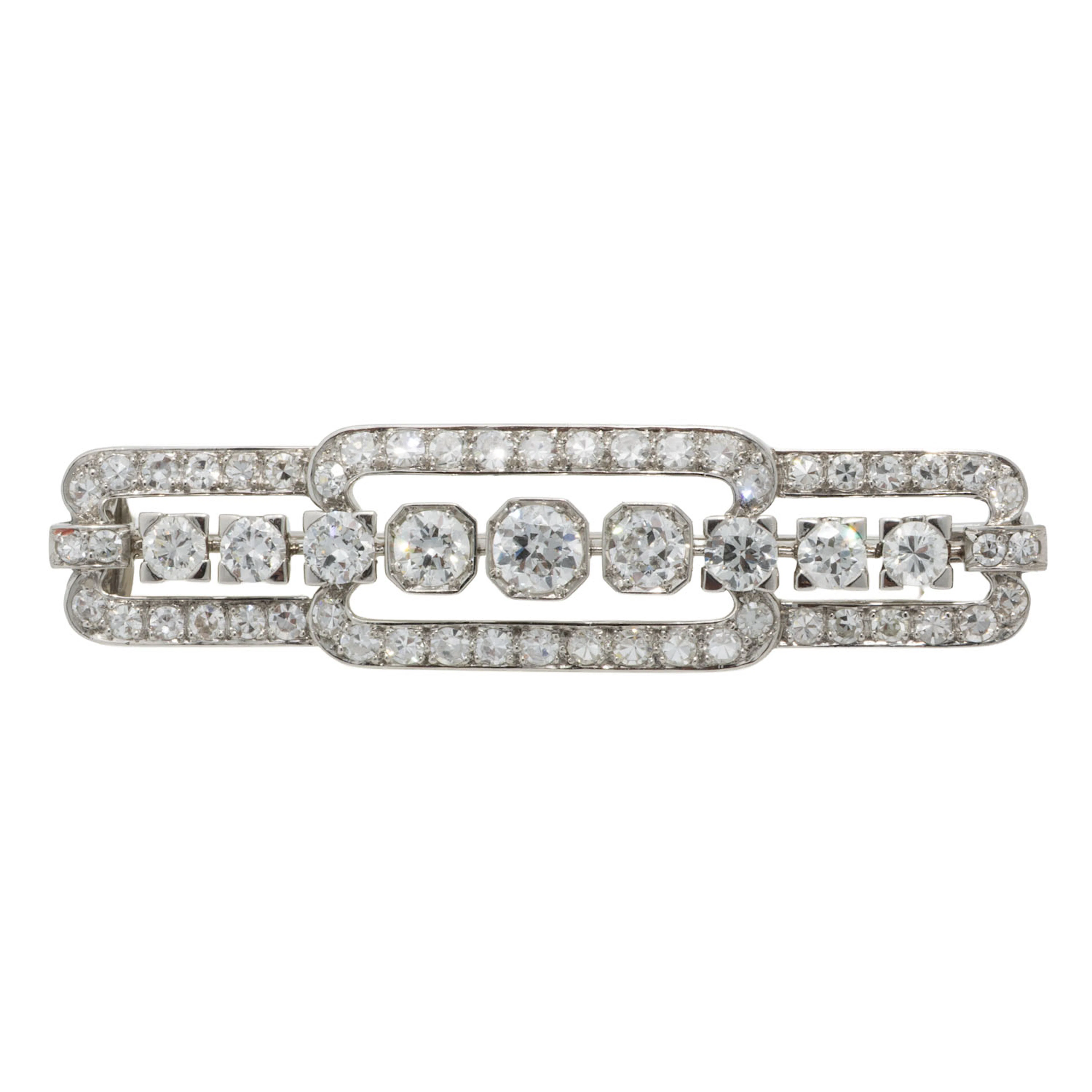 Brosche mit Diamanten von zus. ca. 2 ct