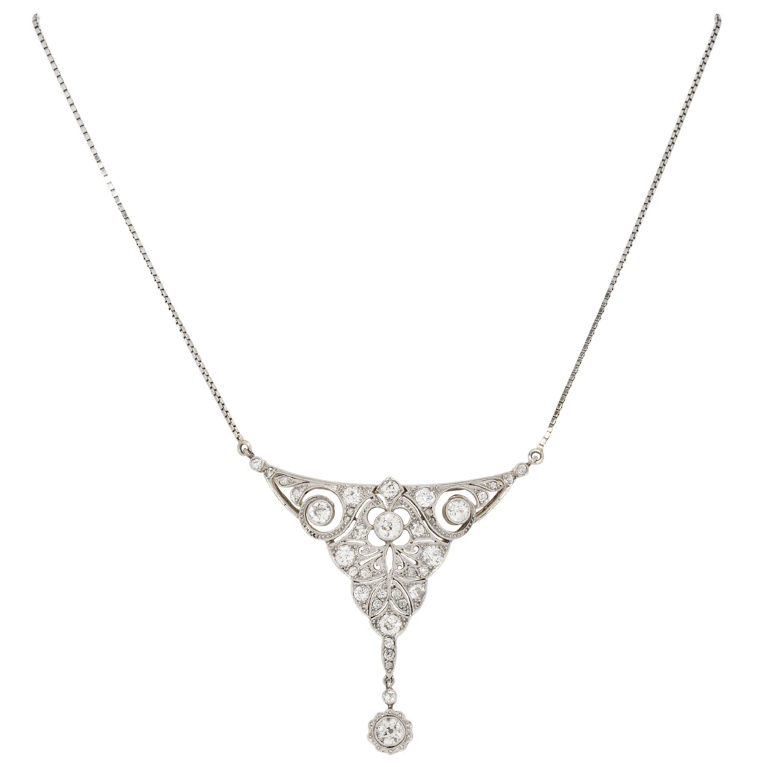 Belle Époque Collier mit Altschliffdiamanten