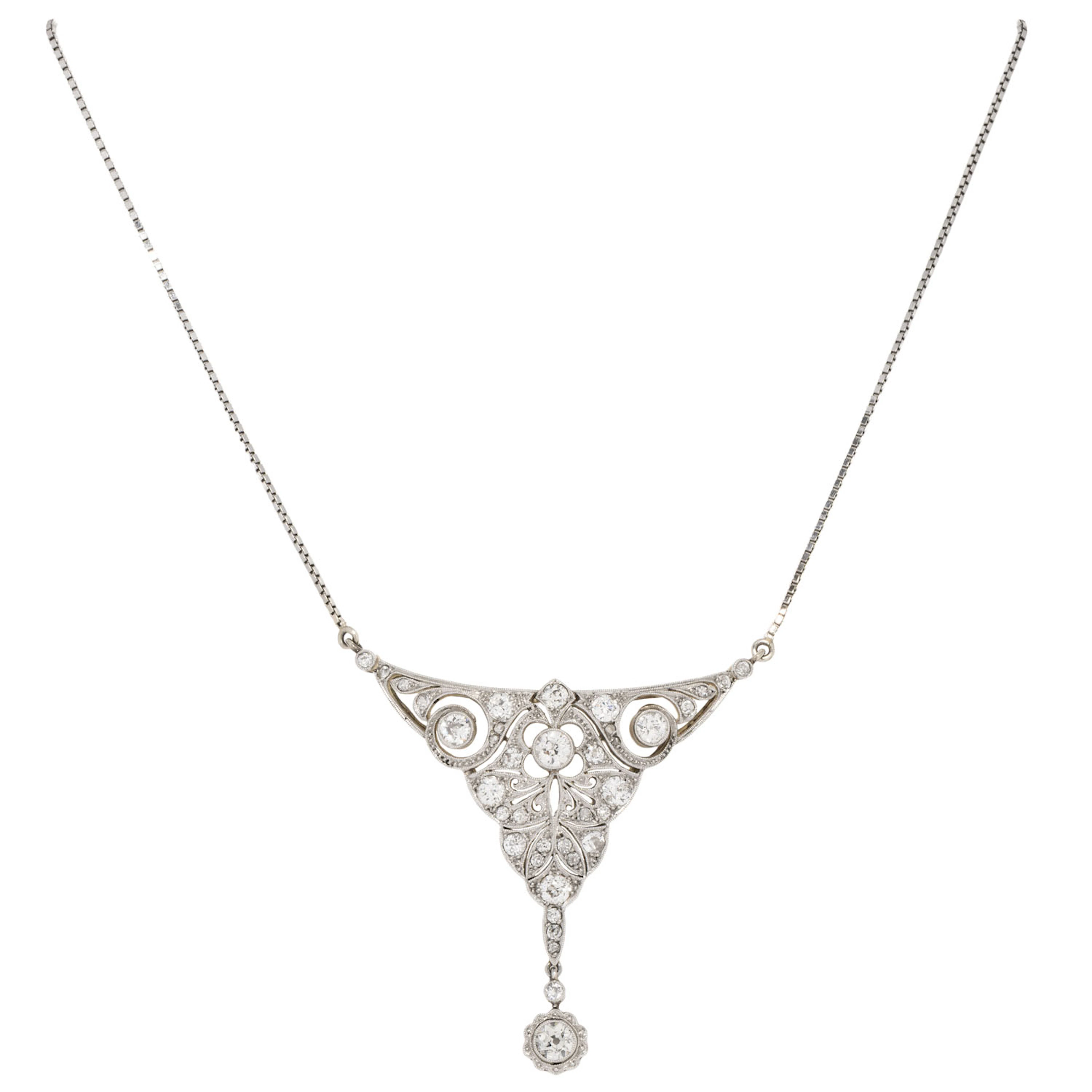 Belle Époque Collier mit Altschliffdiamanten
