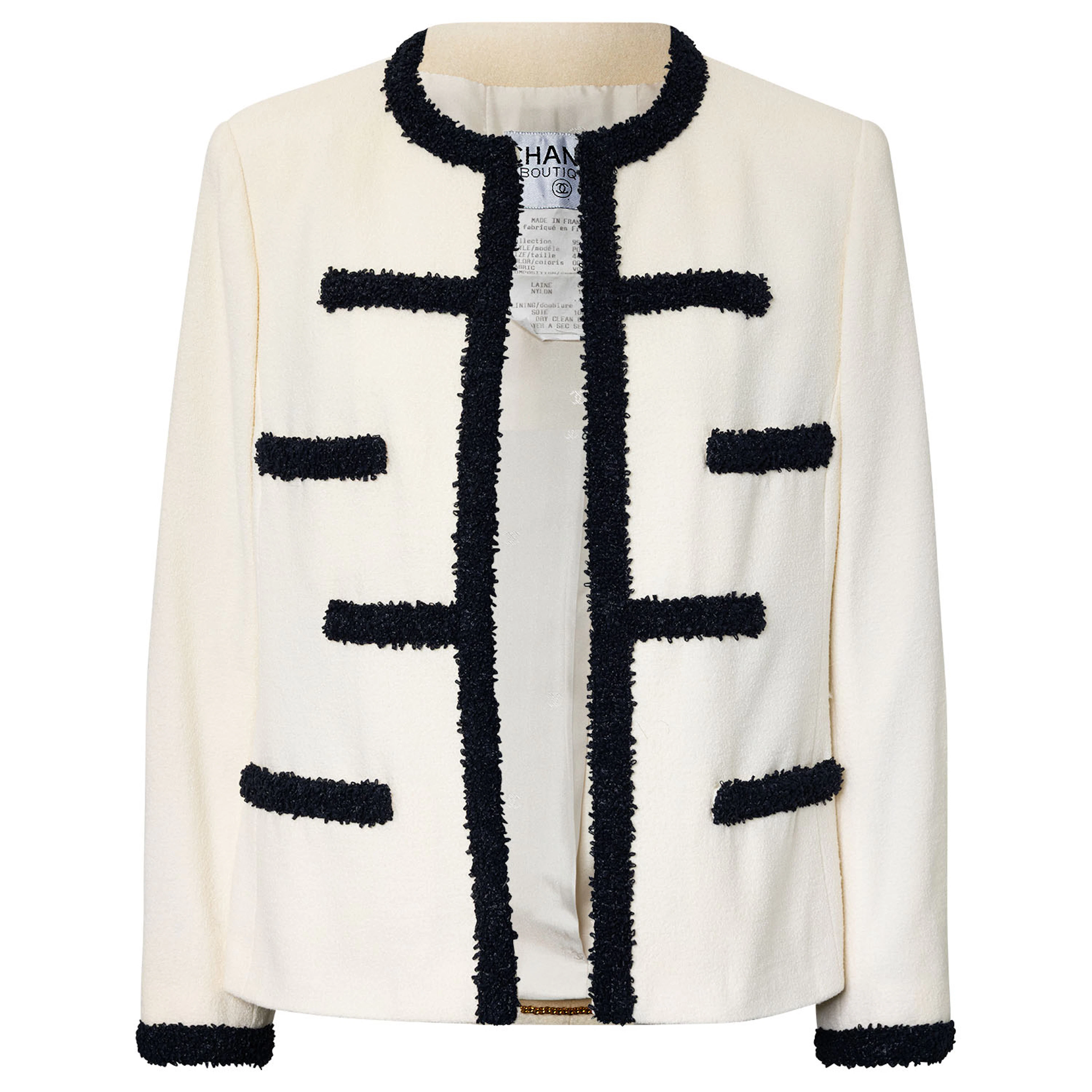 CHANEL BOUTIQUE VINTAGE Jacke, Gr. ca. 38/40, Koll.: C 1995.