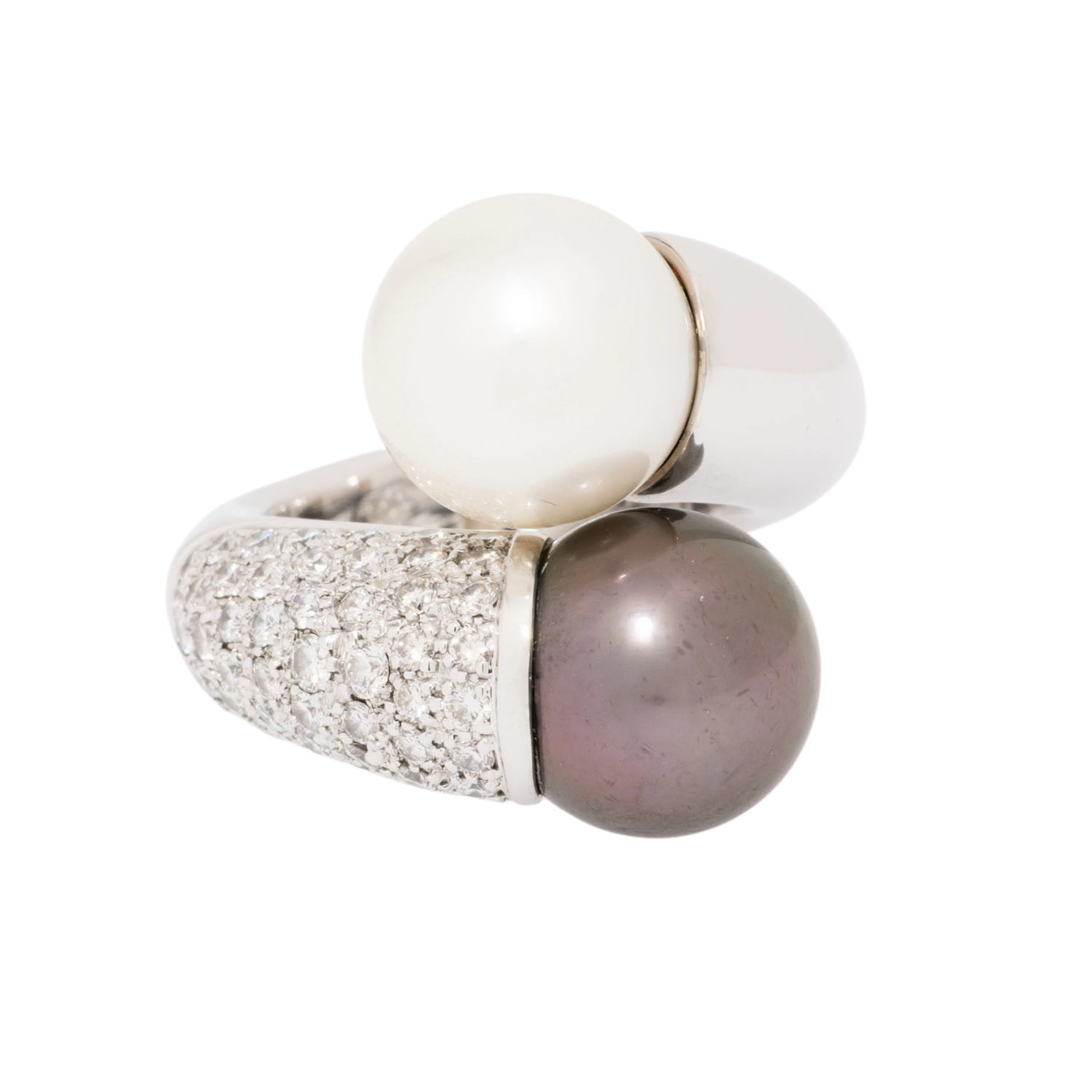 Ring mit Südsee- und Tahitiperle und Brillanten