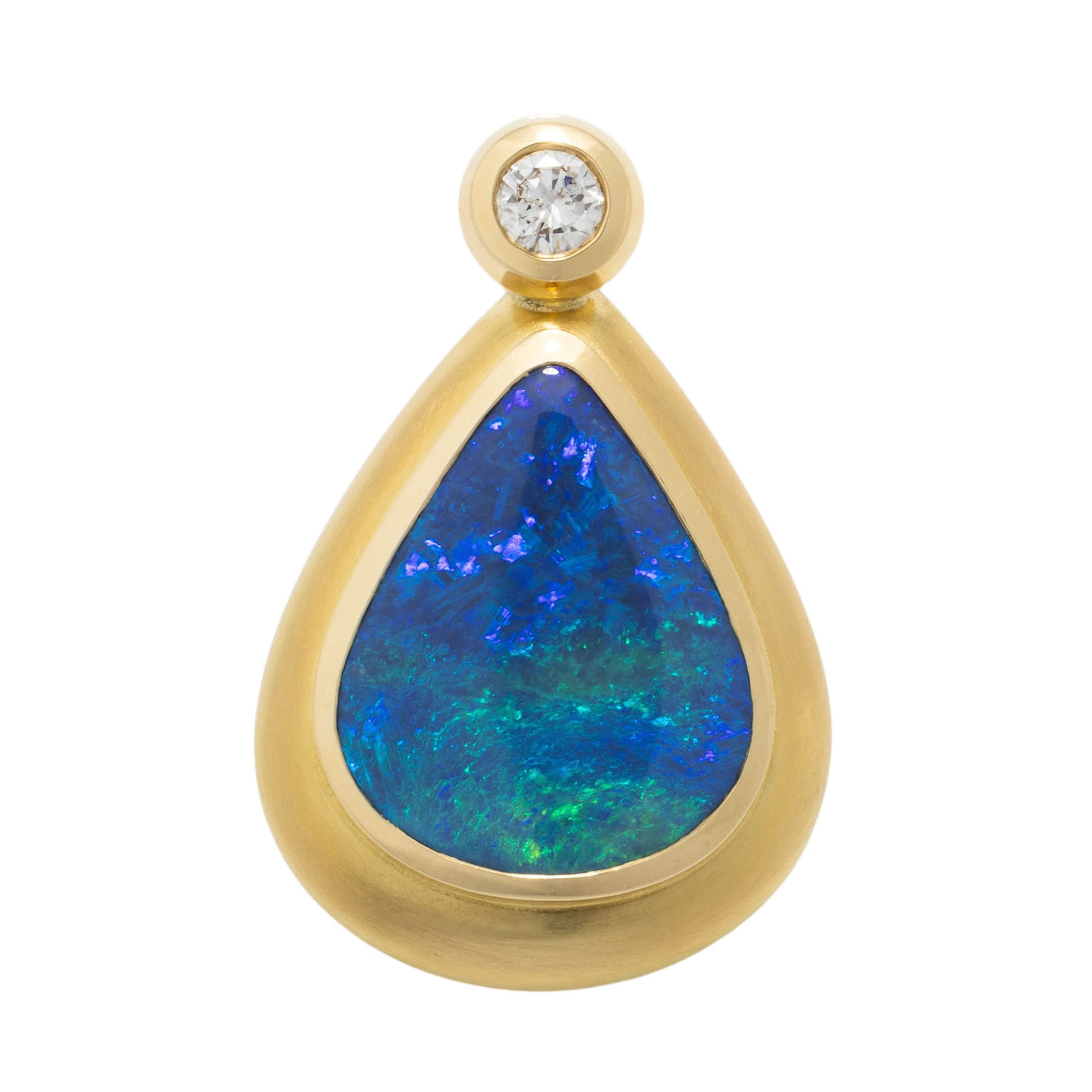 Anhänger mit feinem Opal und Brillant ca. 0,4 ct