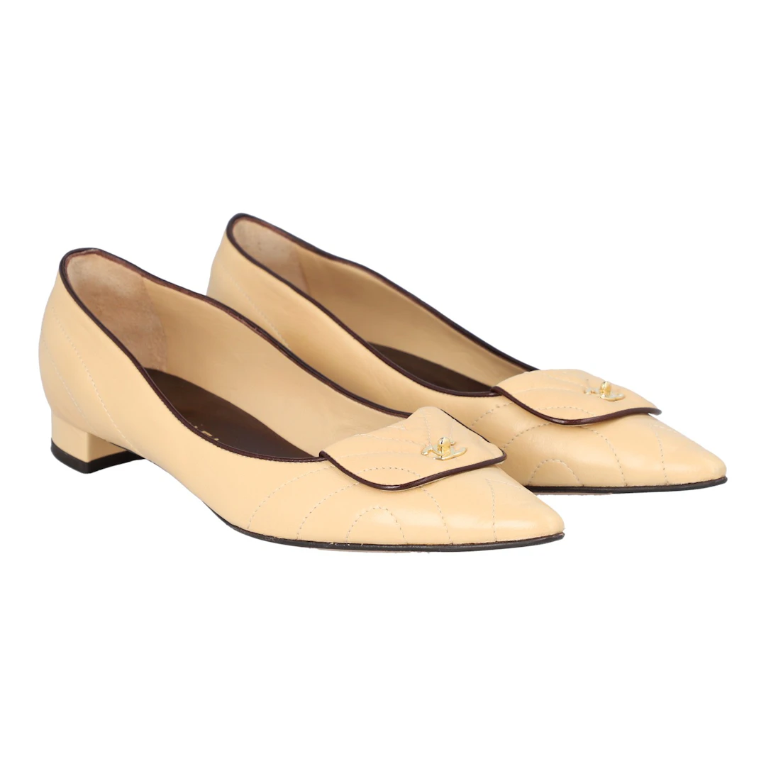 CHANEL VINTAGE Ballerinas, Gr. 38,5.