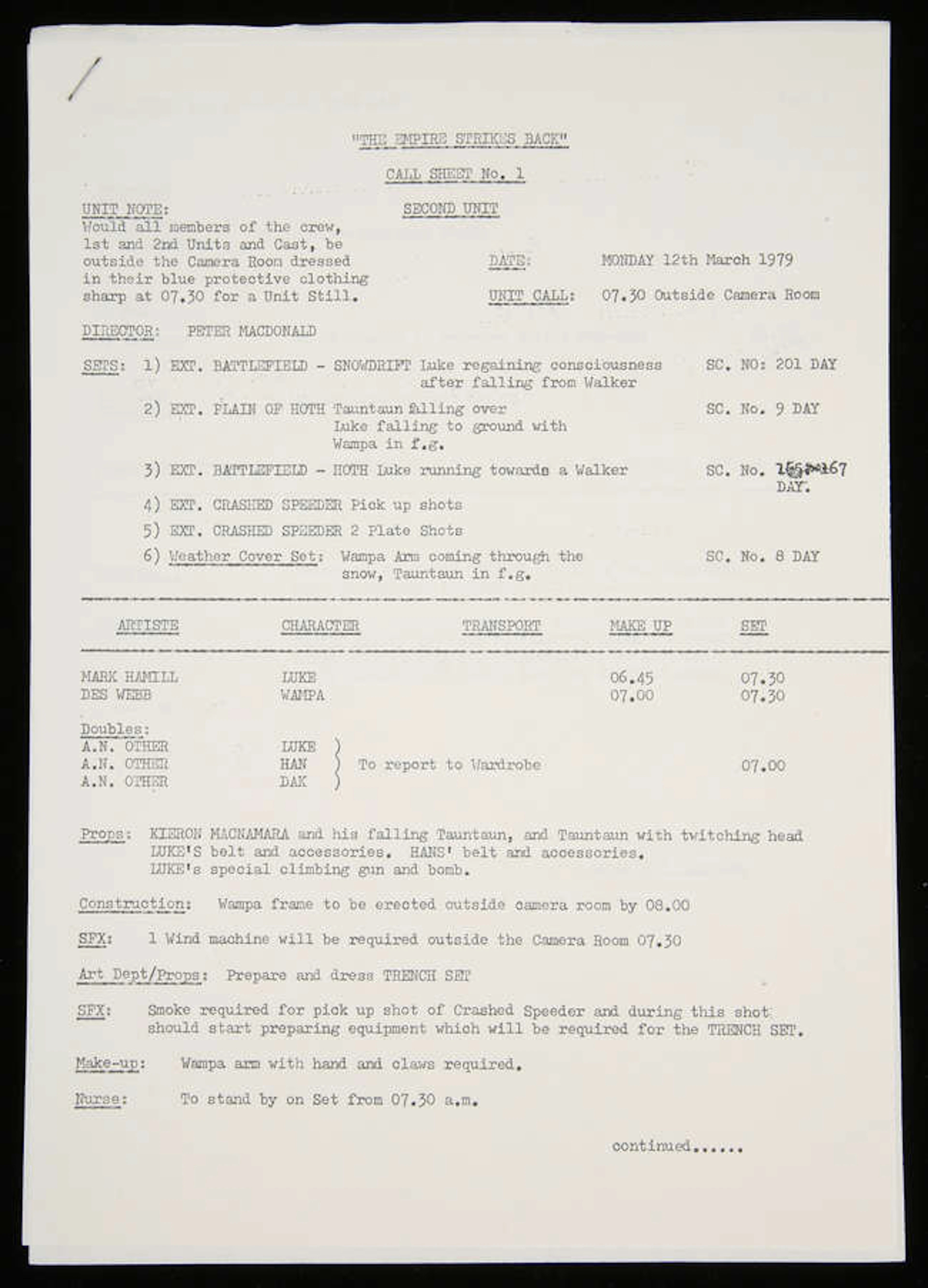 Star Wars: Episode V The Empire Strikes Back (1980). Original used