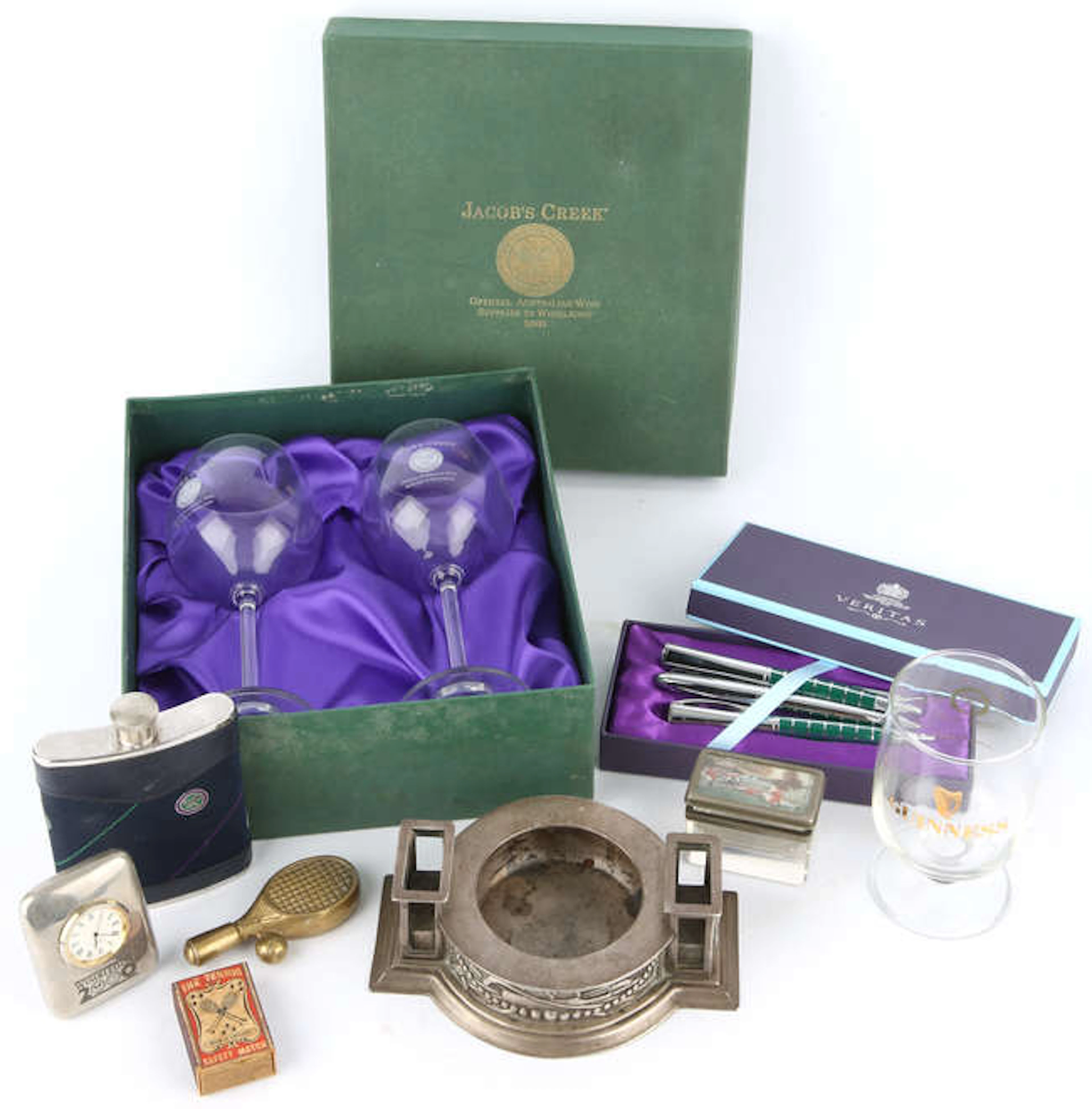 Tennis related memorabilia: To include Presentation Wimbledon Glass