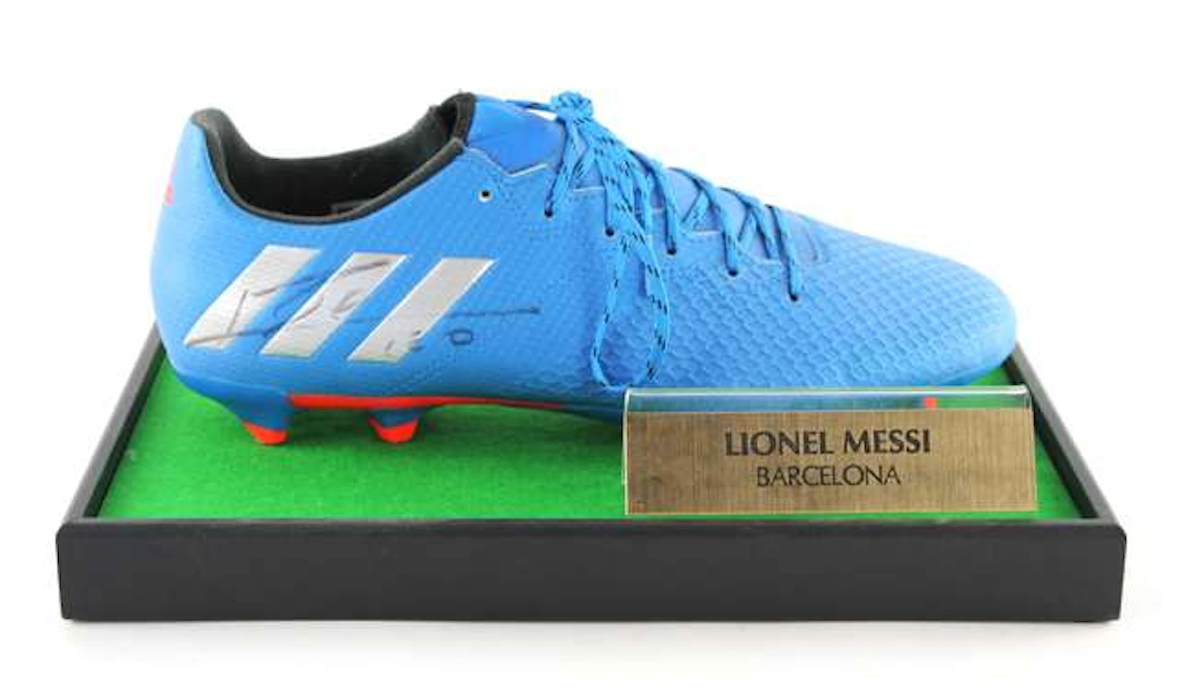 Lionel Messi Signed Adidas Boot - Blue Right Messi 16.3 Boot, Size