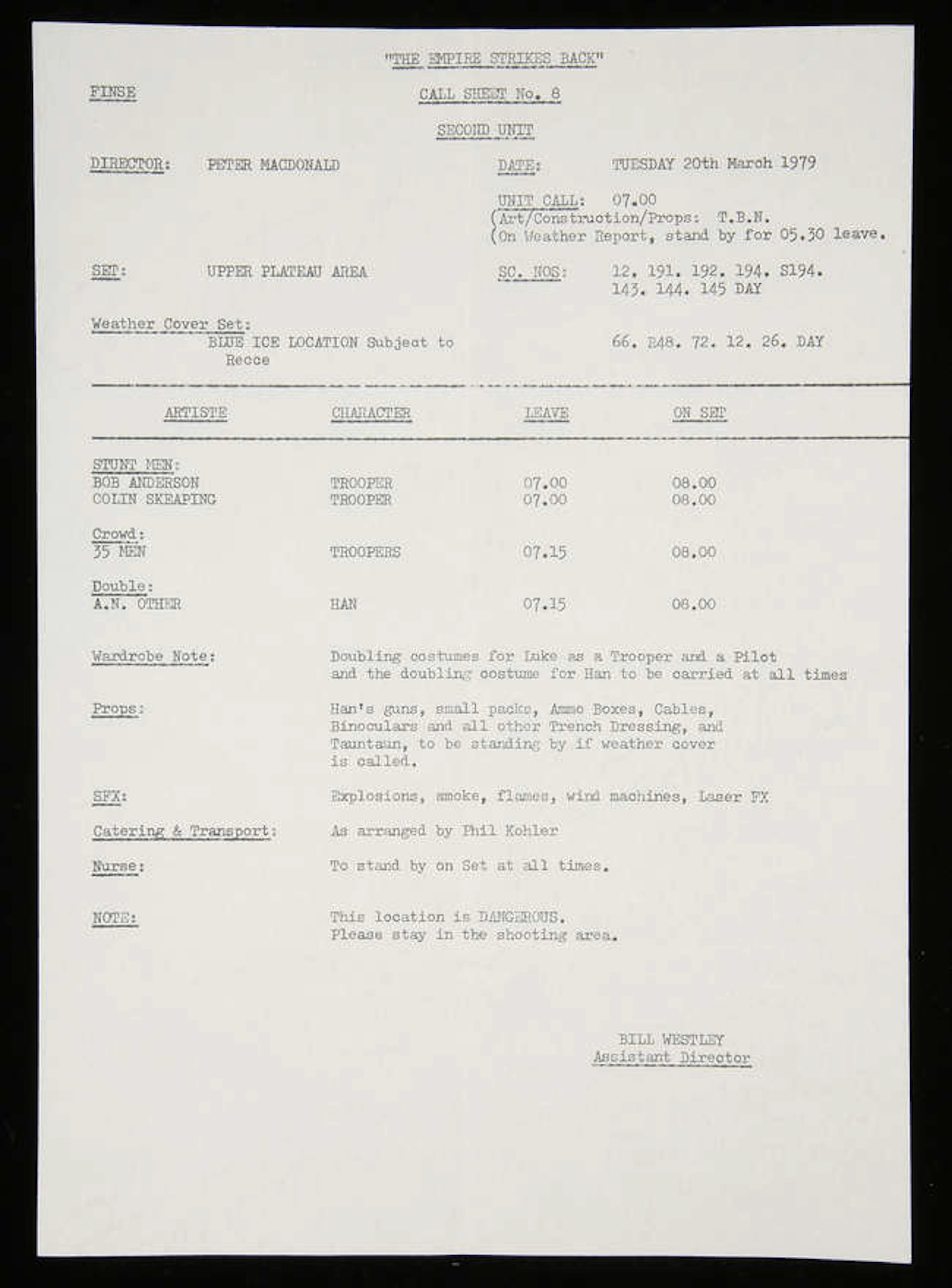 Star Wars: Episode V The Empire Strikes Back (1980). Original used