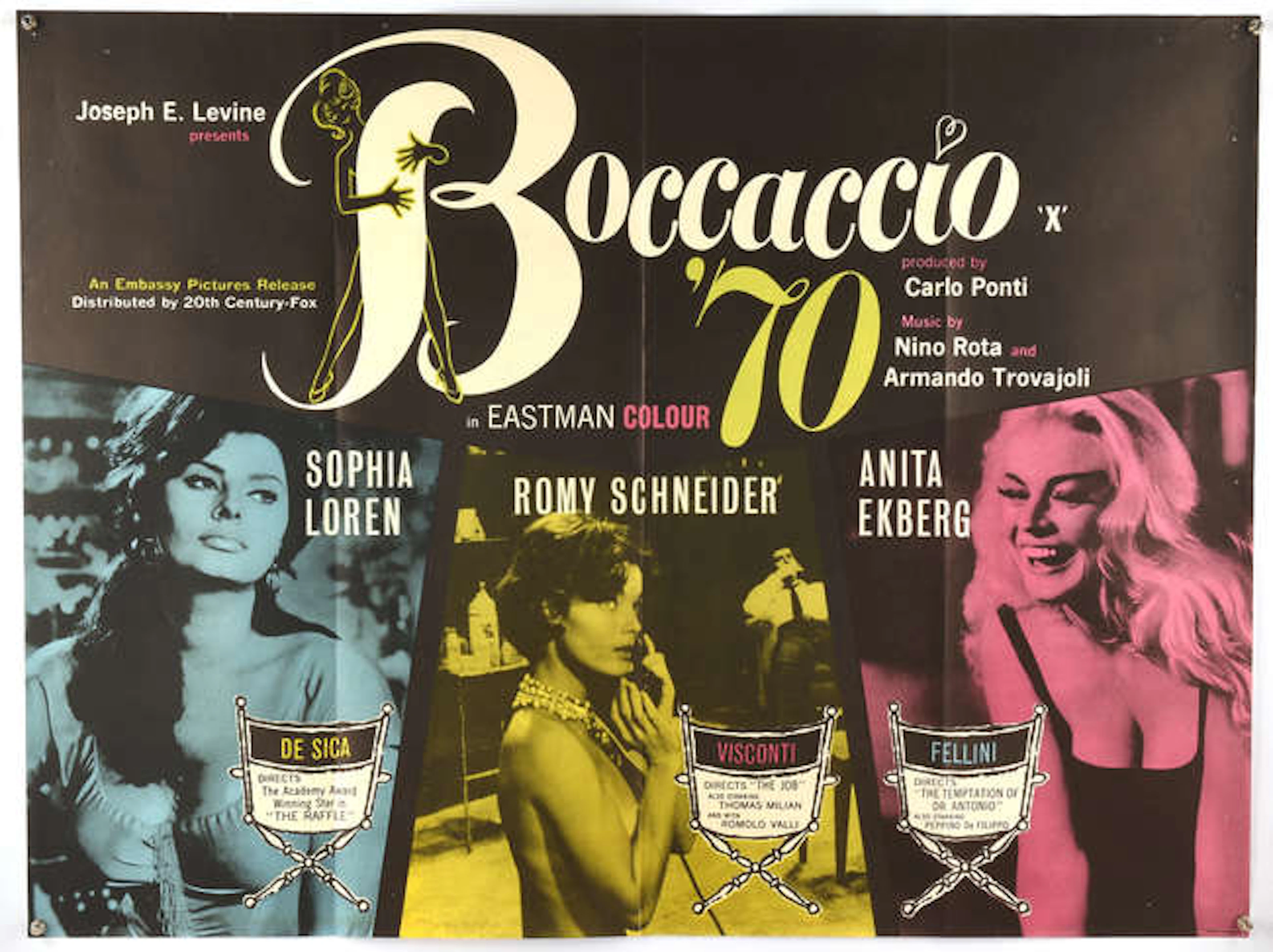 Boccaccio 70 (1962), British Quad Film Poster, starring Sophia Loren