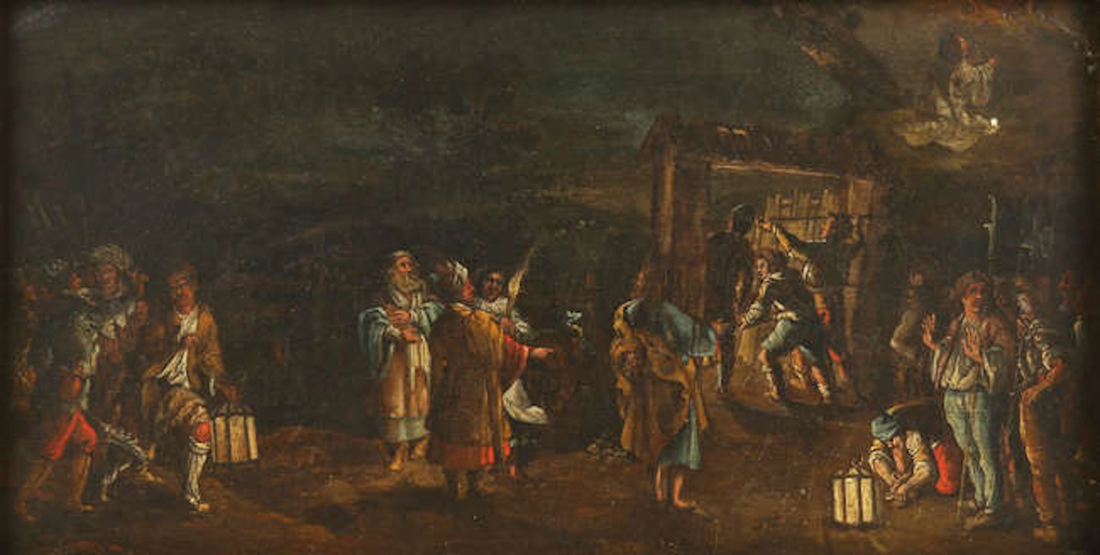 Italian School, probably 18th Century, the betrayal of Christ in the